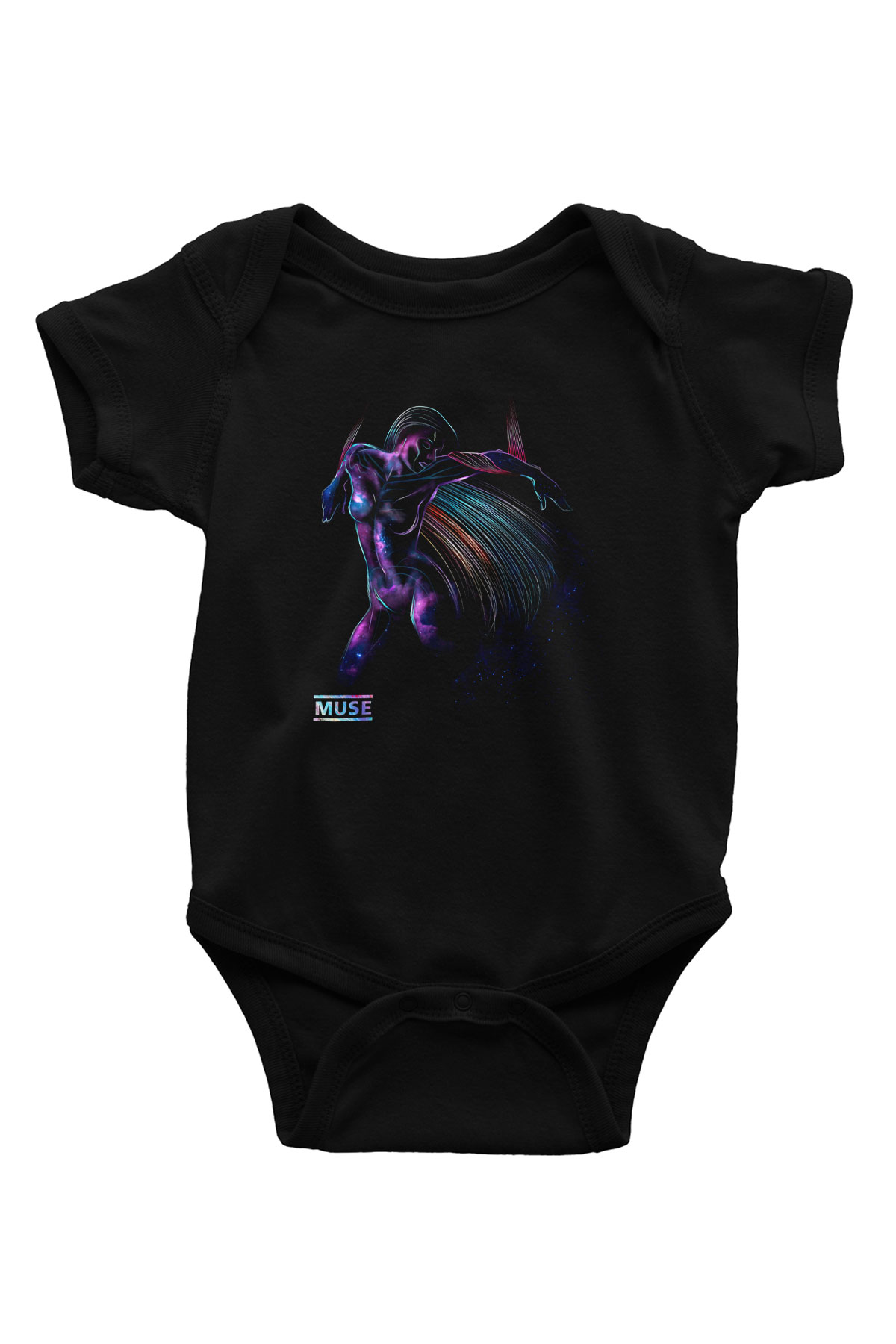 Muse Baskılı Siyah Bebek Body - Zıbın