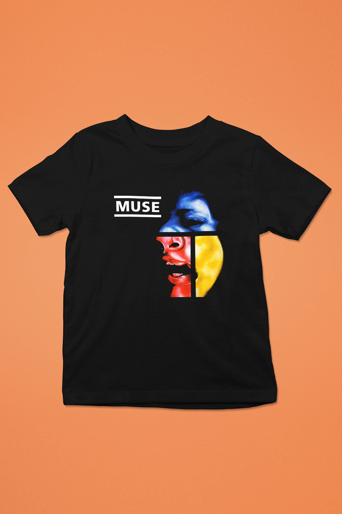 Muse Baskılı Siyah Unisex Çocuk Tişört