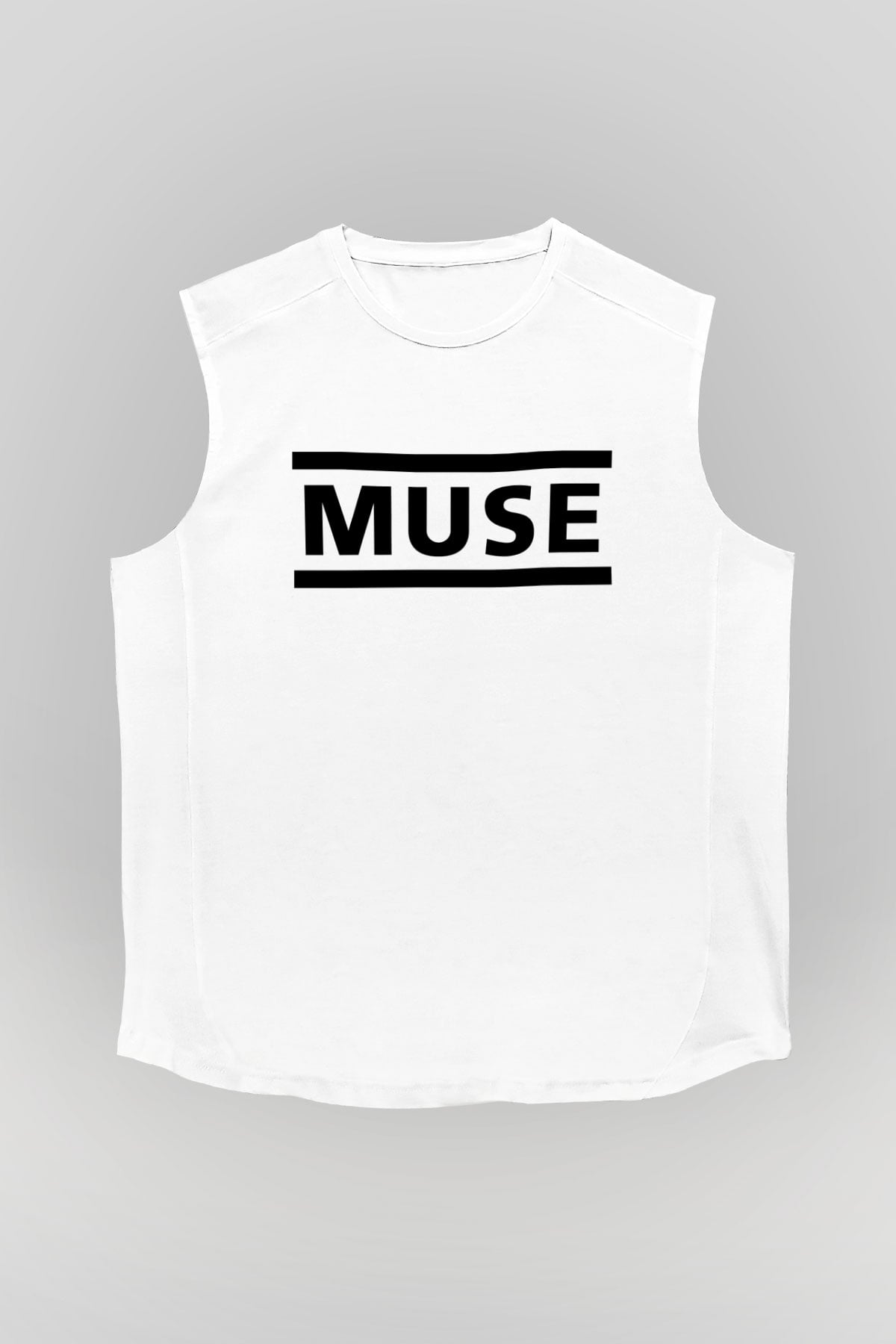 Muse Beyaz Unisex Kolsuz Tişört