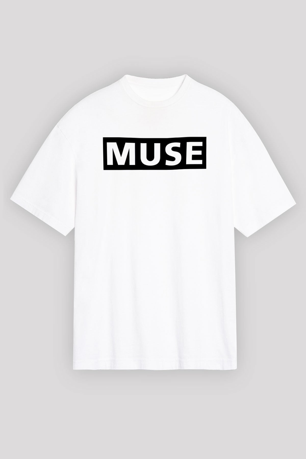 Muse Beyaz Unisex Oversize Tişört T-Shirt