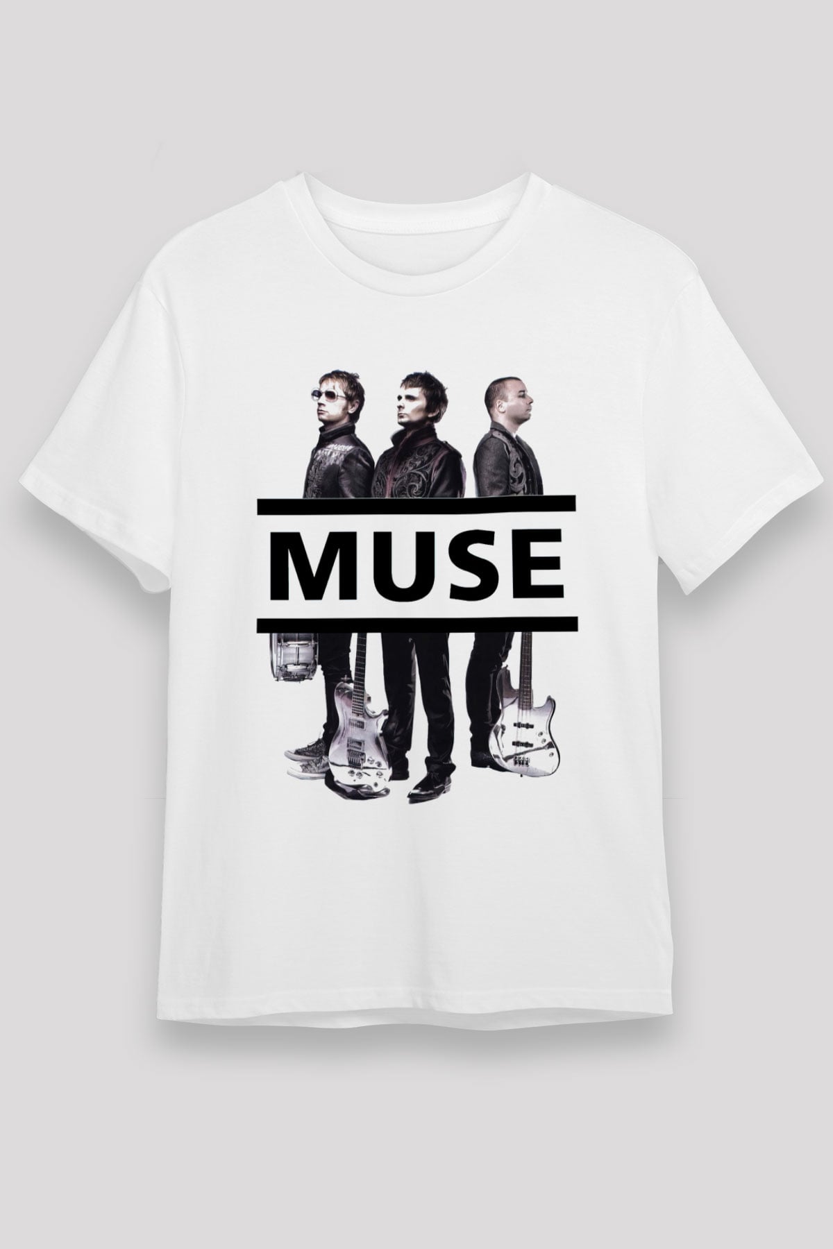 Muse Beyaz Unisex Tişört T-Shirt - TişörtFabrikası