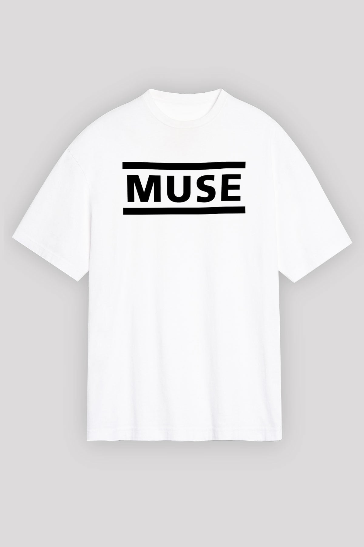 Muse Beyaz Unisex Tişört T-Shirt - TişörtFabrikası