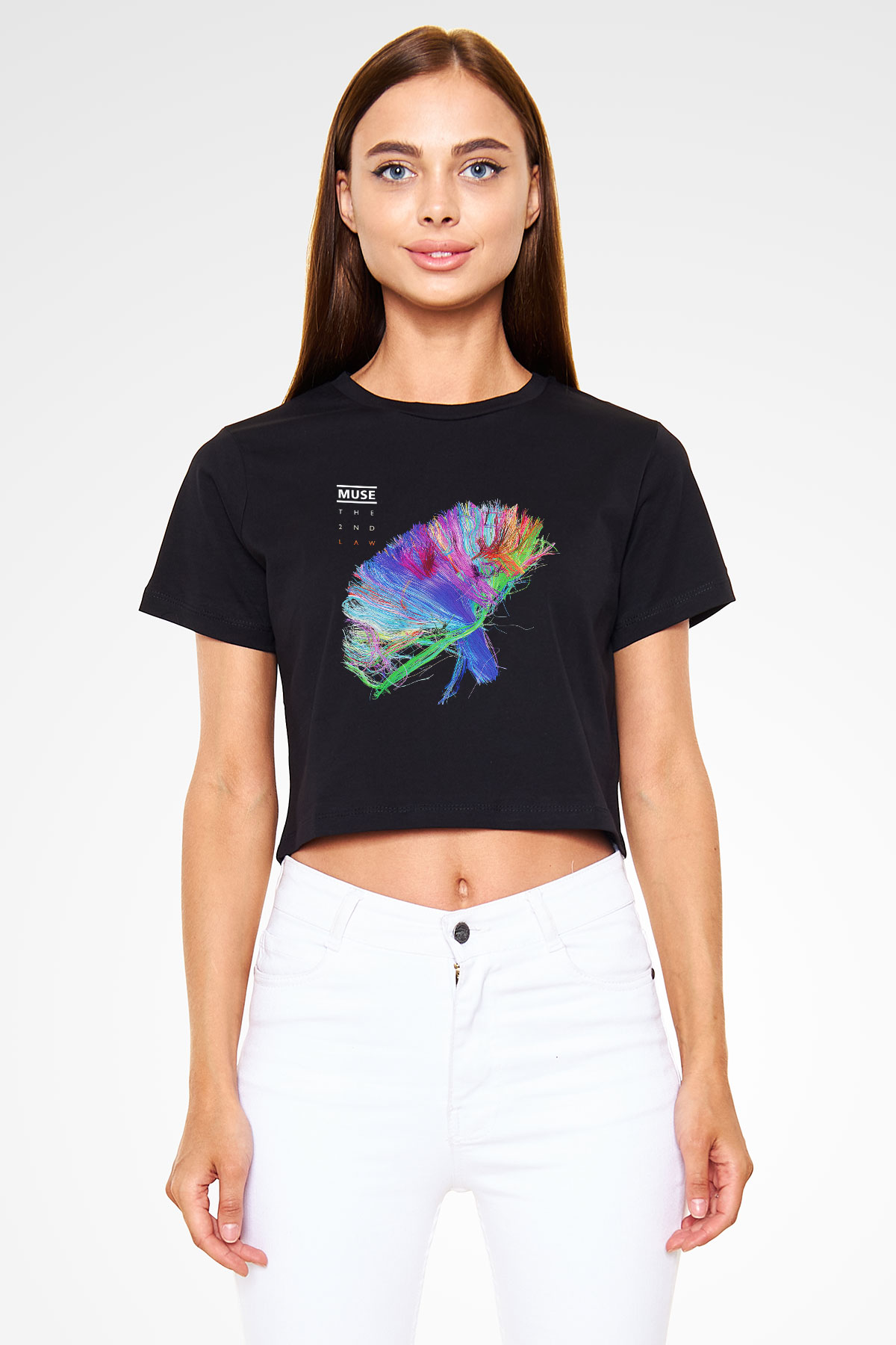 Muse Siyah Crop Top Tişört
