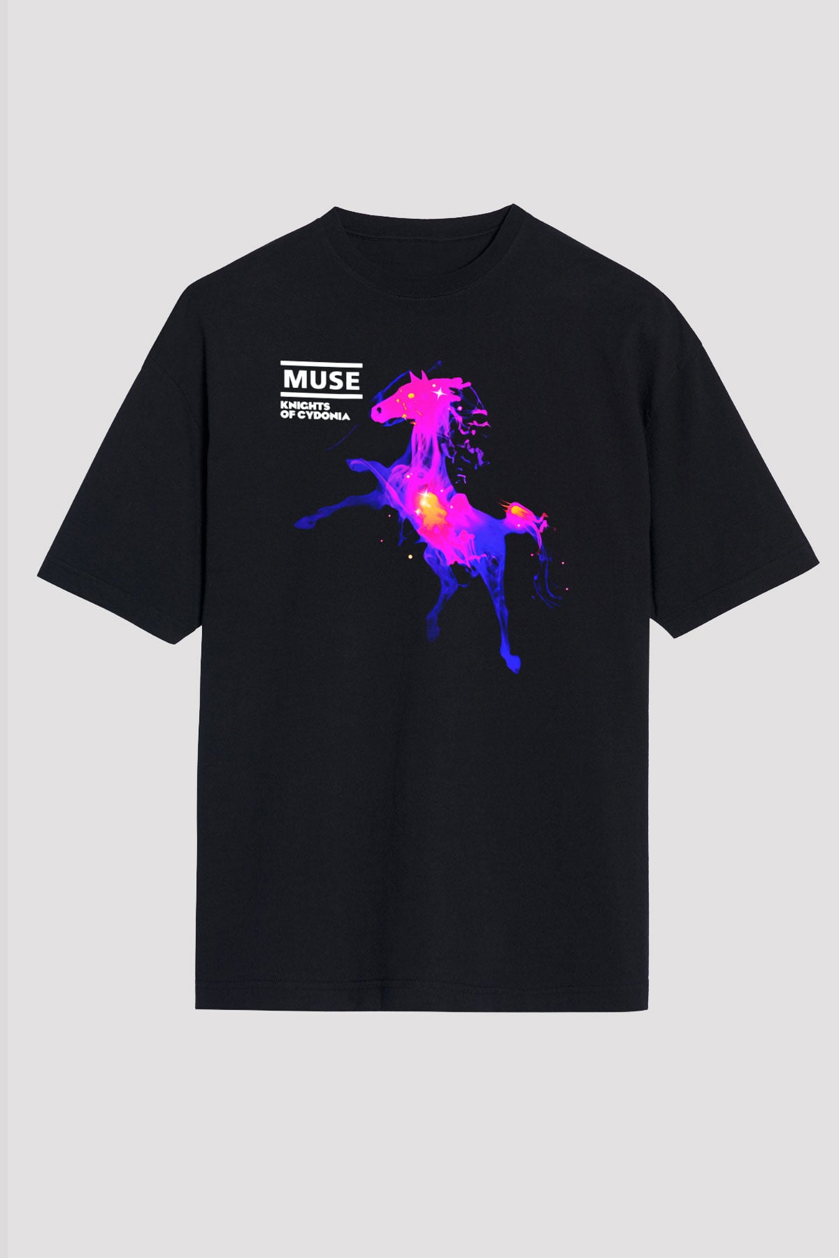 Muse Siyah Unisex Oversize Tişört T-Shirt