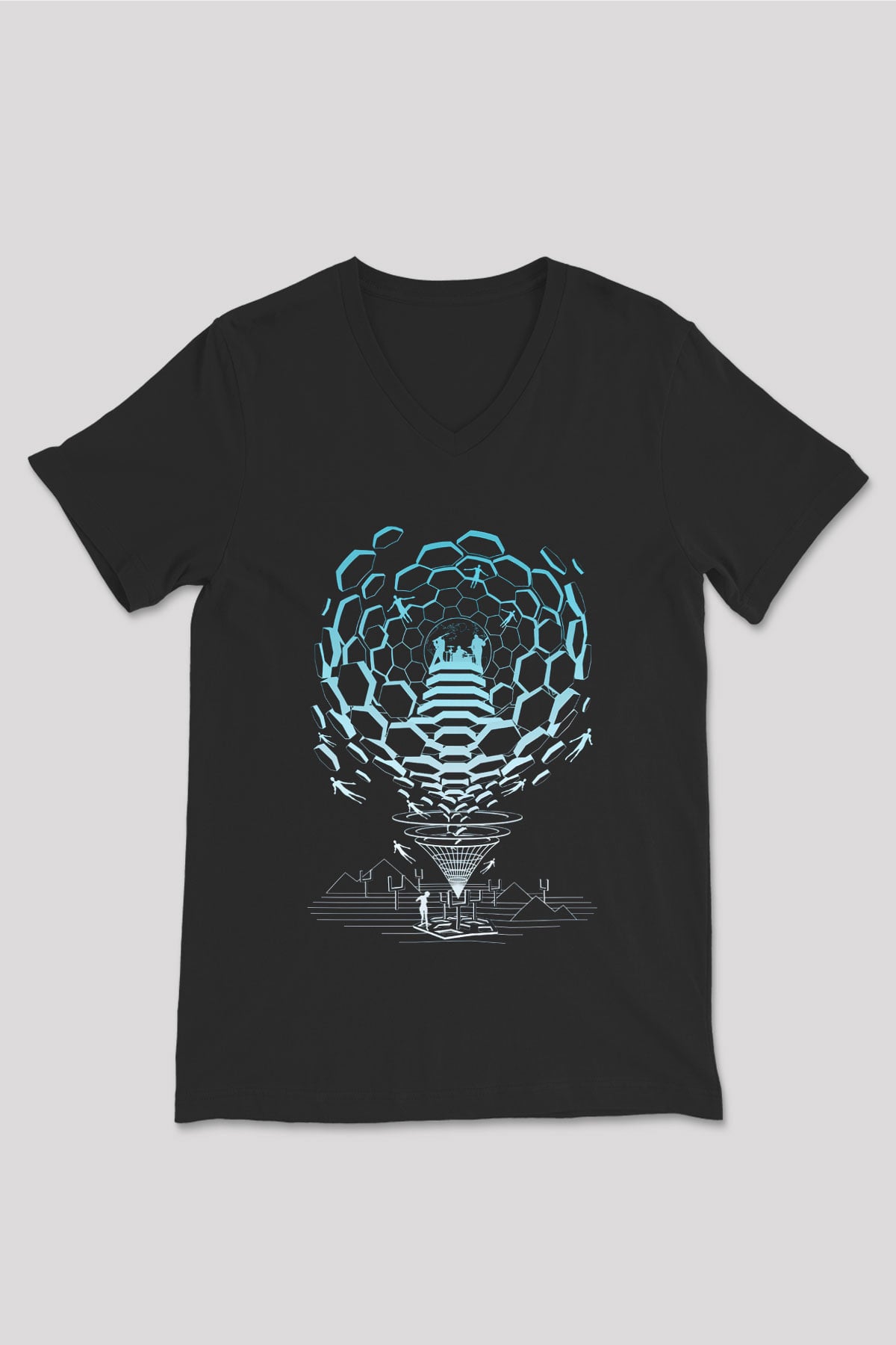 Muse Siyah Unisex V Yaka Tişört T-Shirt