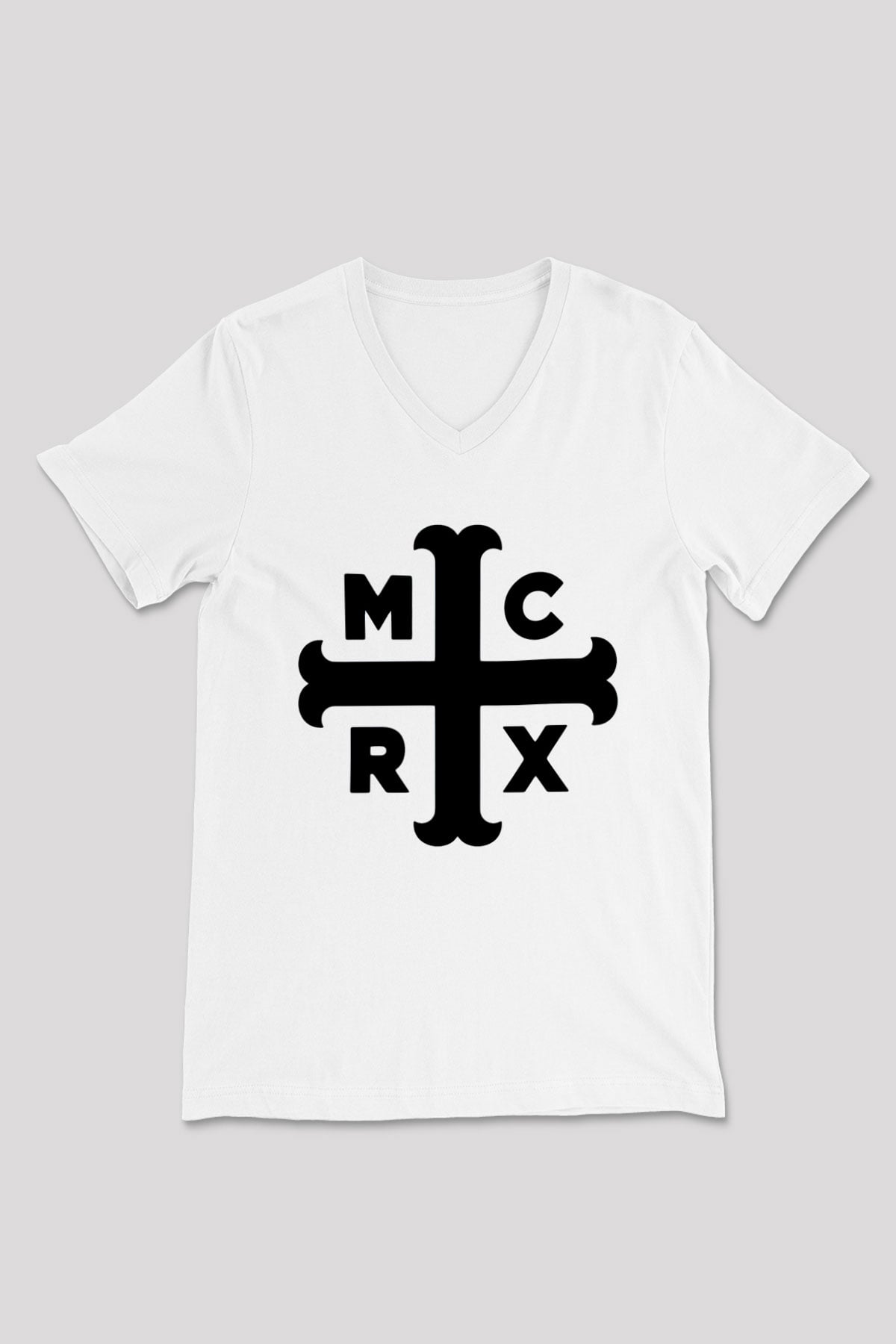 My Chemical Romance Beyaz Unisex V Yaka Tişört T-Shirt