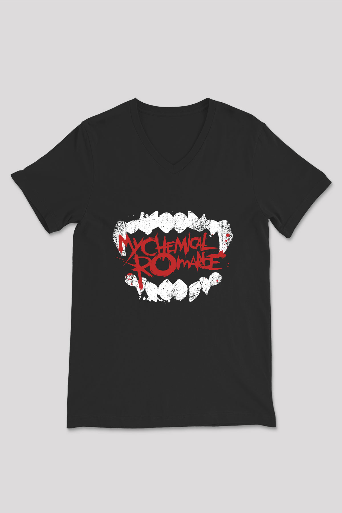 My Chemical Romance Siyah Unisex V Yaka Tişört T-Shirt