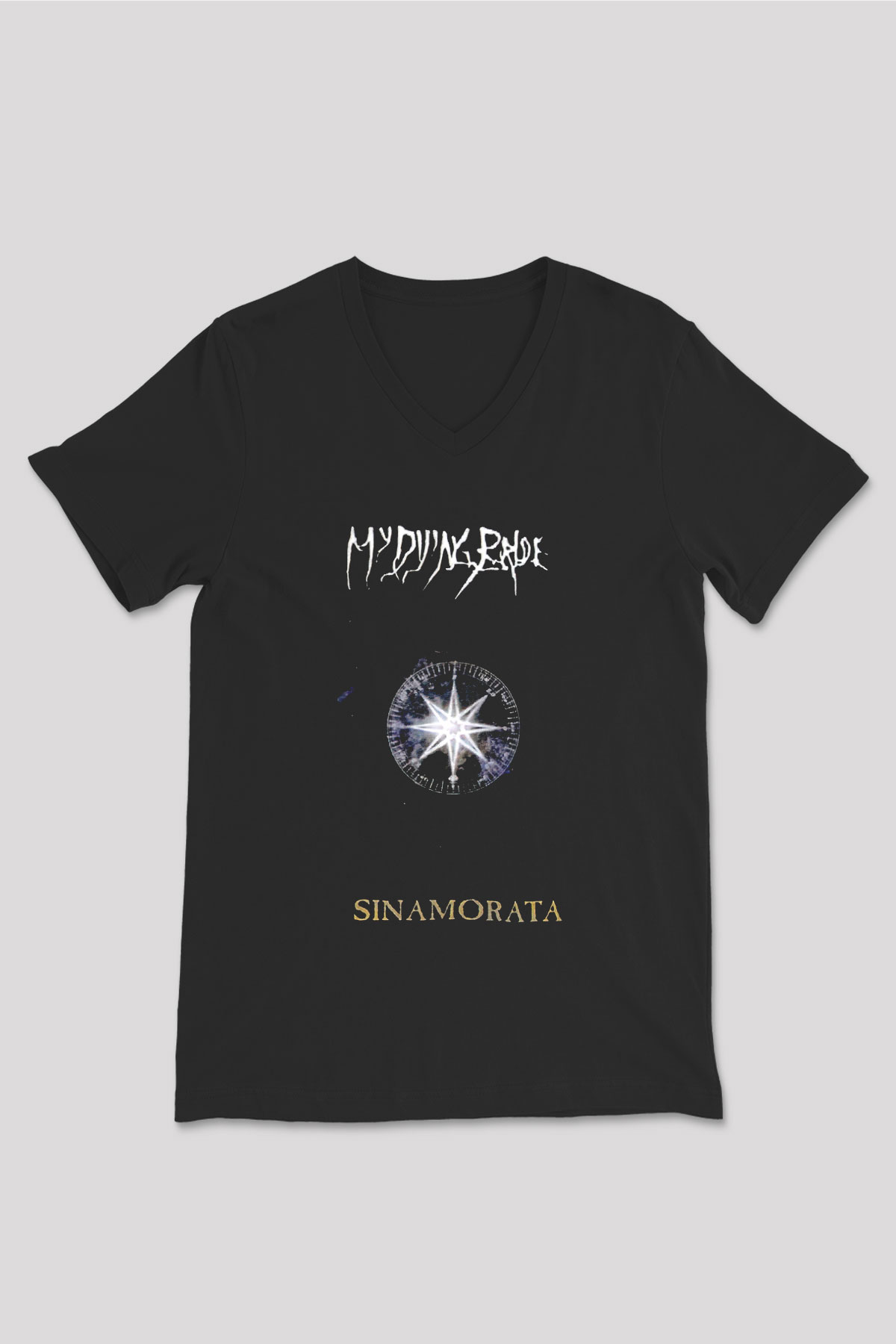 My Dying Bride Baskılı Unisex Siyah V Yaka Tişört - Tshirt