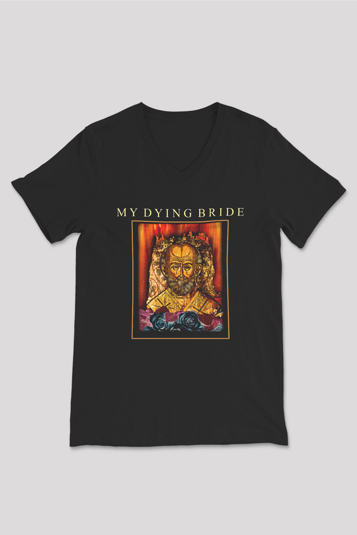 My Dying Bride Baskılı Unisex Siyah V Yaka Tişört - Tshirt