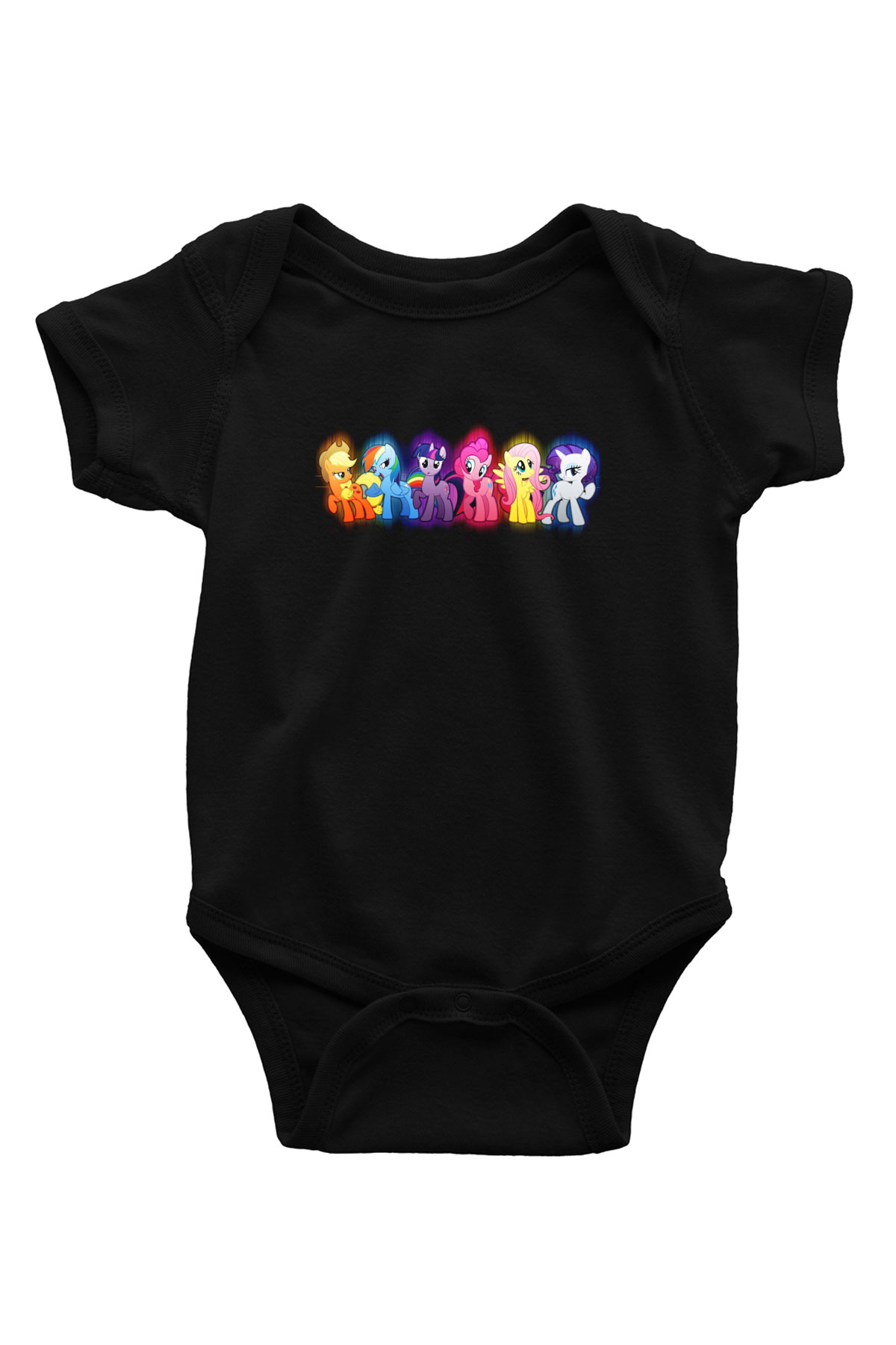 My Little Pony Baskılı Siyah Bebek Body - Zıbın