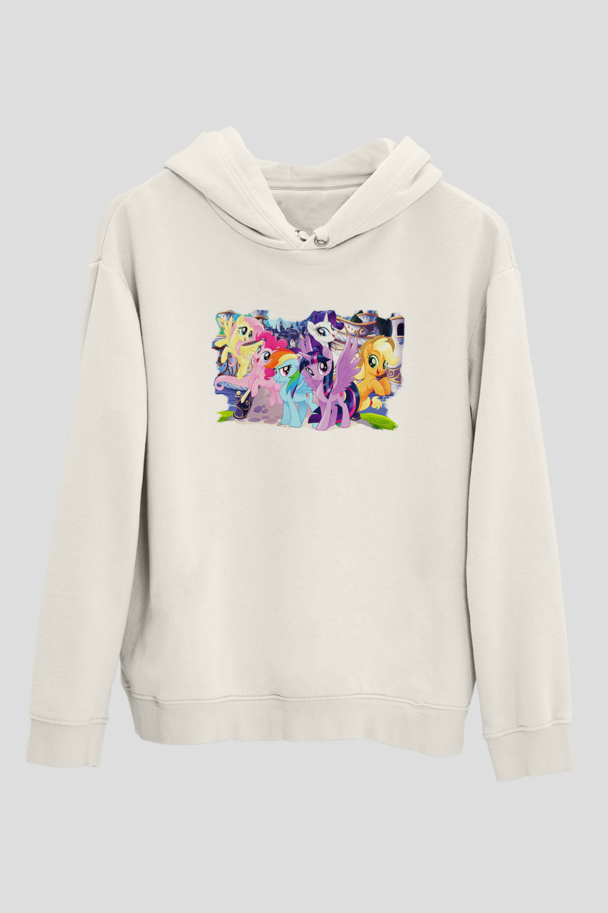 My Little Pony Beyaz Unisex Kapşonlu Sweatshirt