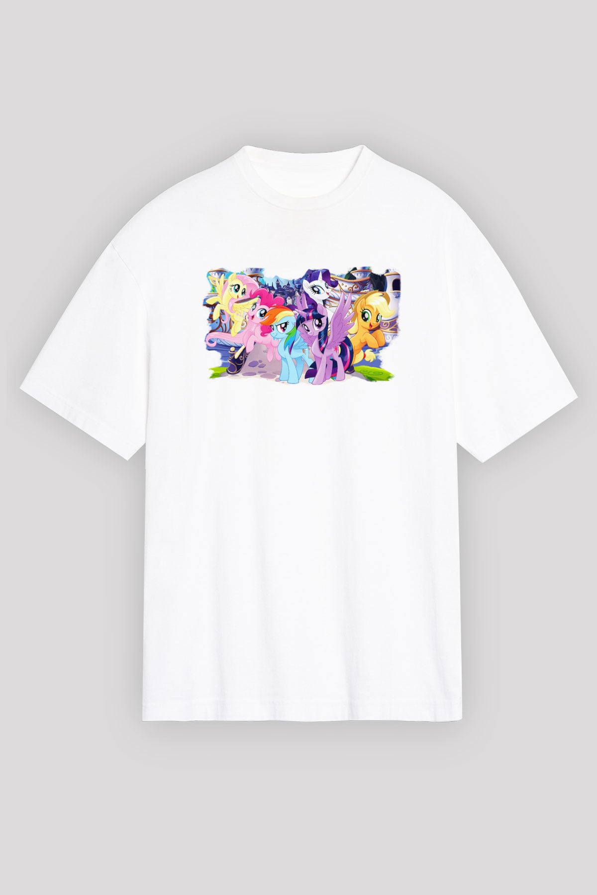 My Little Pony Beyaz Unisex Oversize Tişört