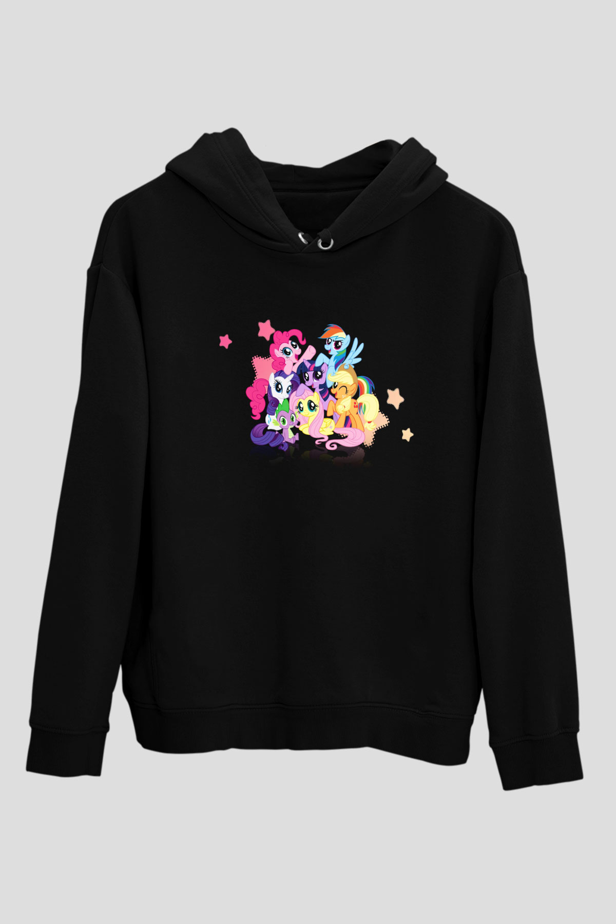 My Little Pony Siyah Unisex Kapüşonlu Sweatshirt