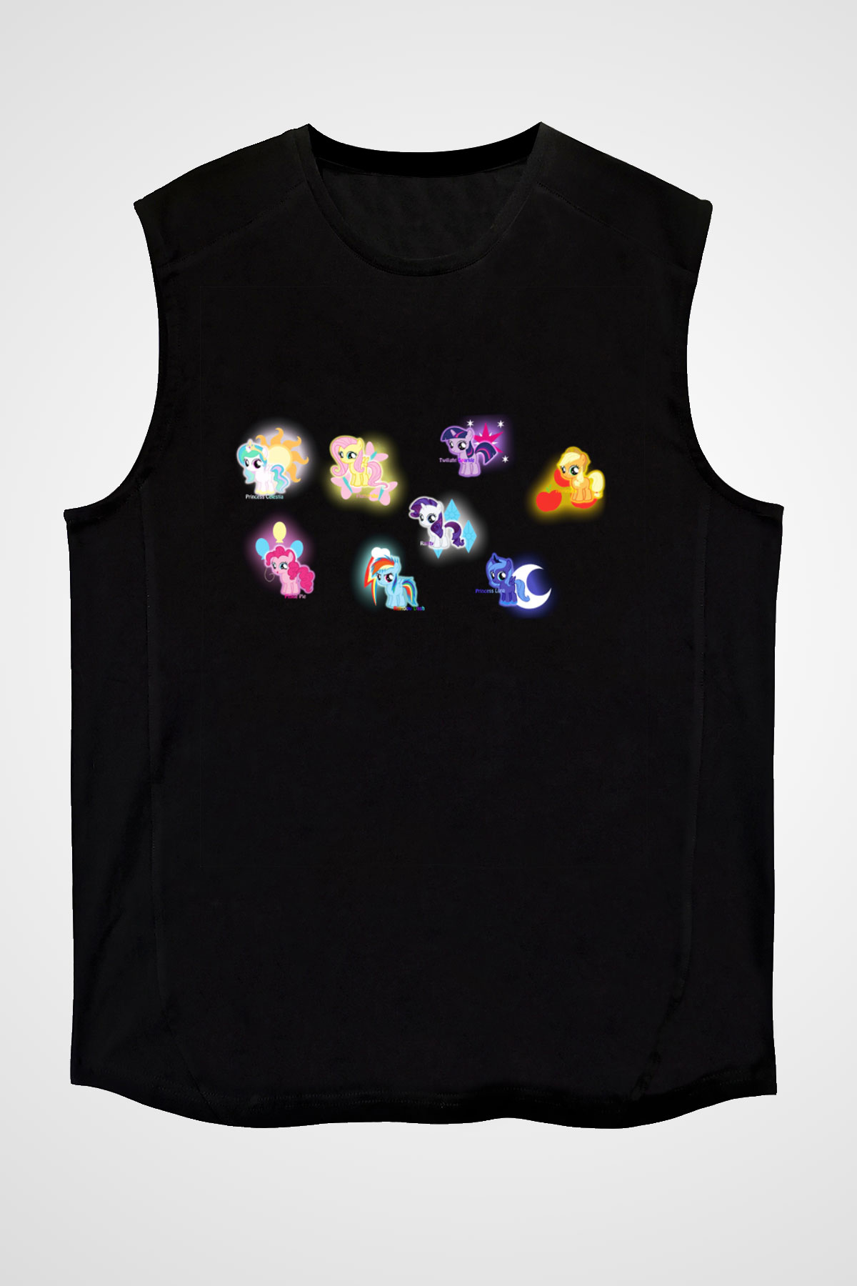 My Little Pony Siyah Unisex Kolsuz Tişört