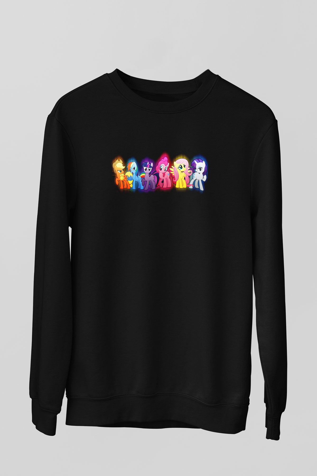 My Little Pony Siyah Unisex Sweatshirt