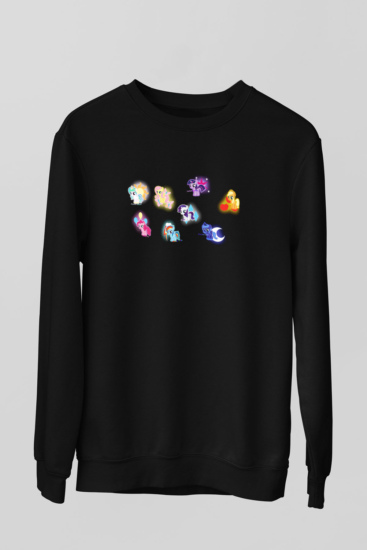 My Little Pony Siyah Unisex Sweatshirt