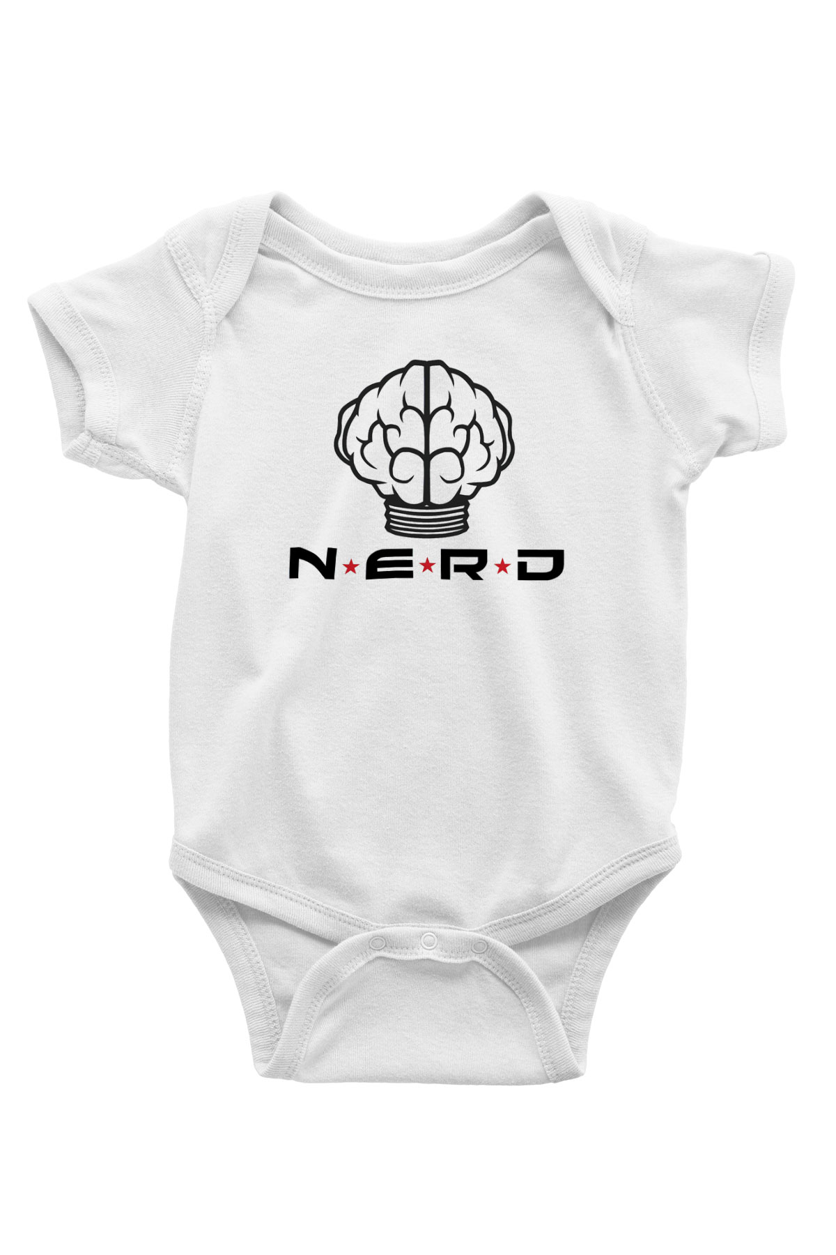 N.E.R.D Baskılı Beyaz Unisex Bebek Body - Zıbın