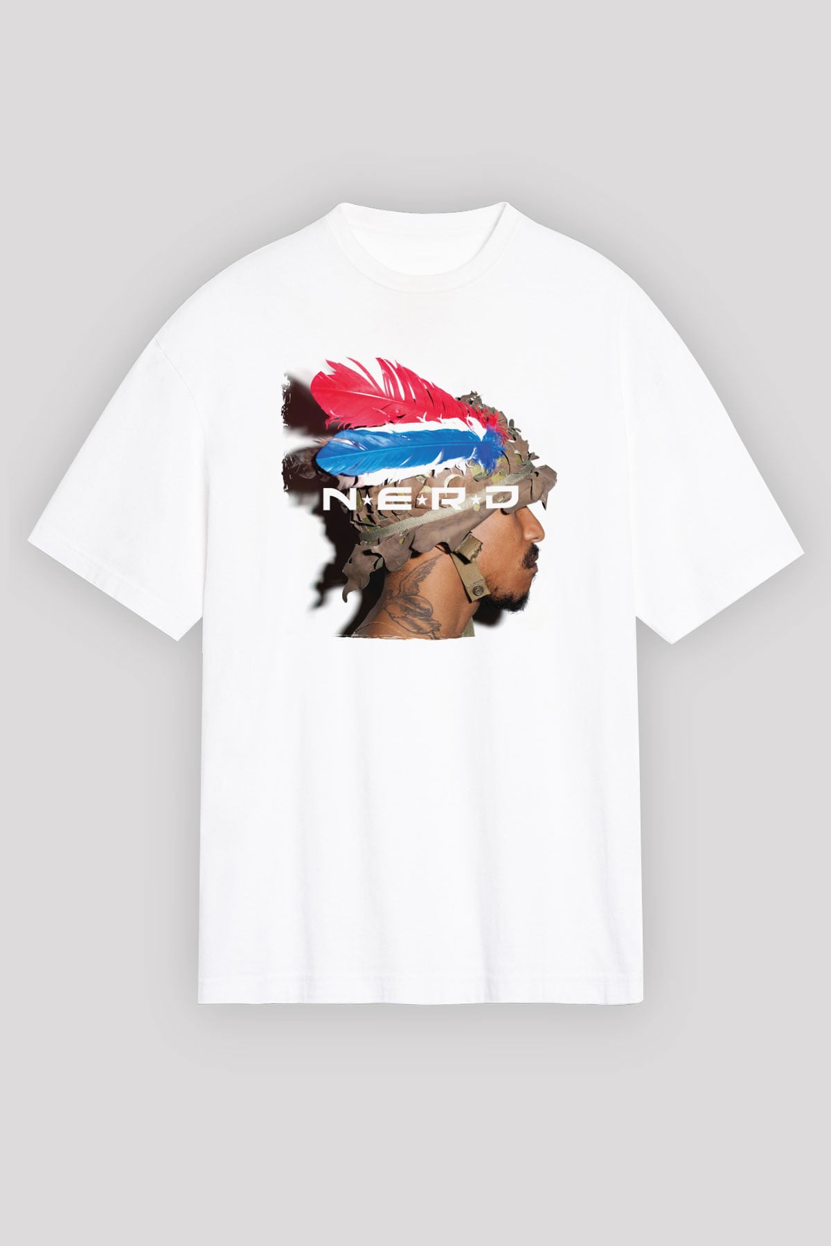 N.E.R.D Beyaz Unisex Tişört T-Shirt - TişörtFabrikası