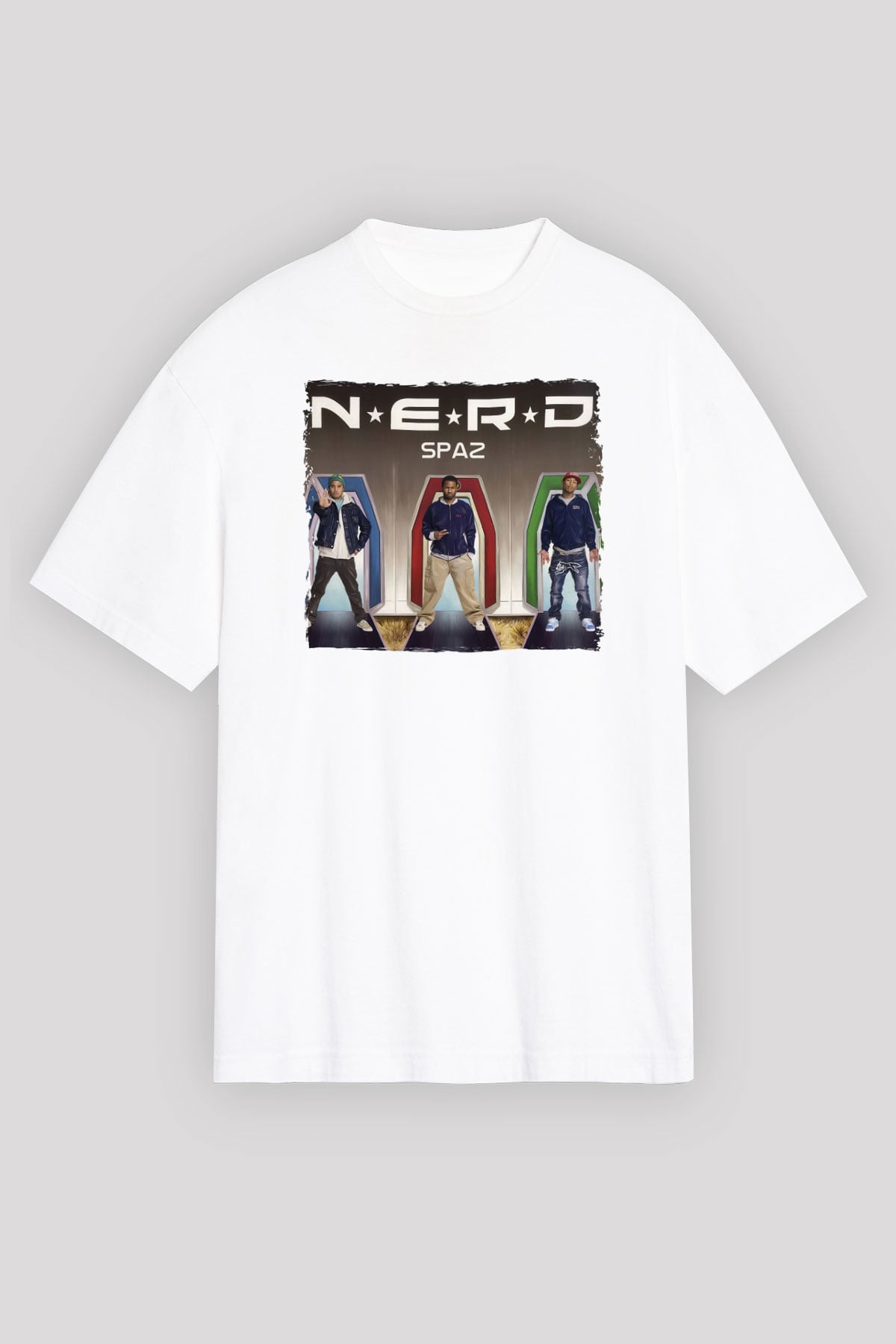 N.E.R.D Beyaz Unisex Tişört T-Shirt - TişörtFabrikası