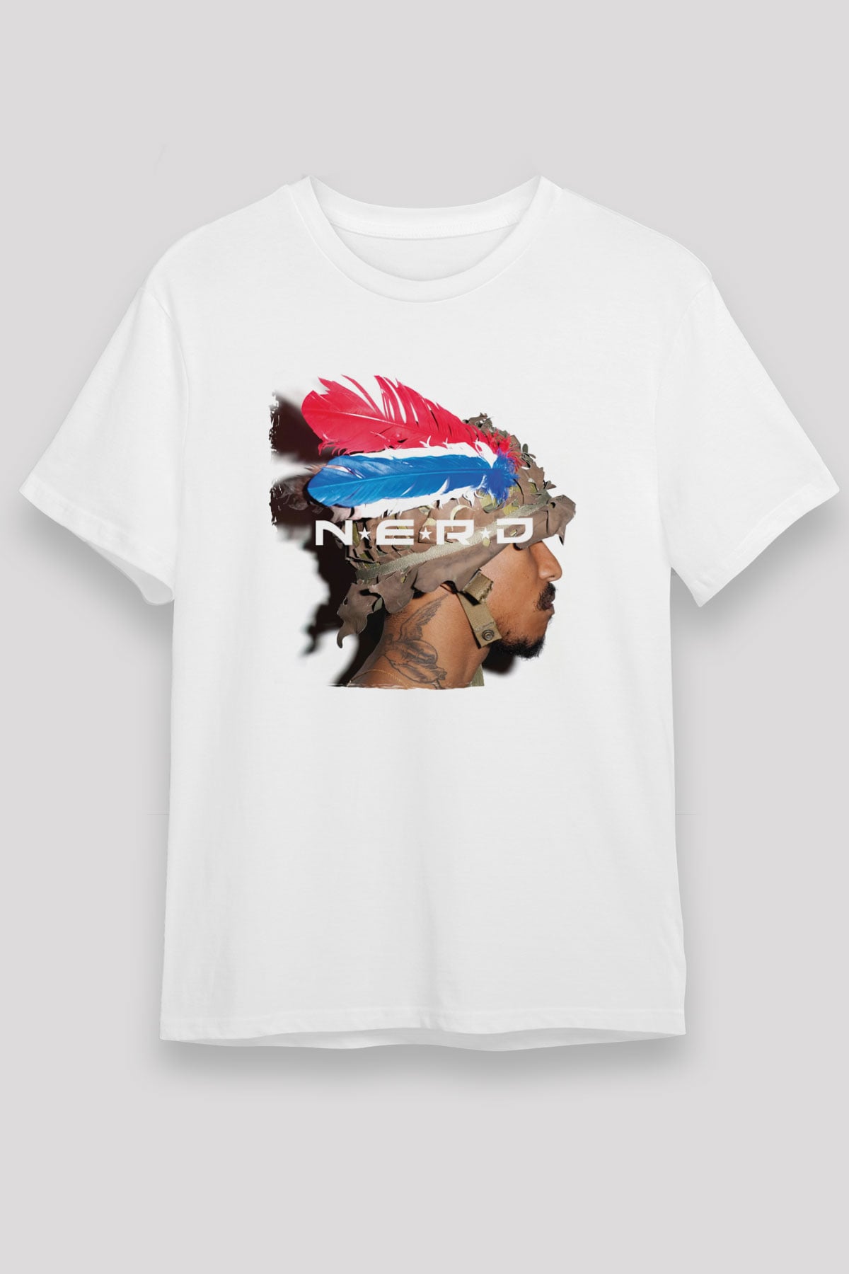 N.E.R.D Beyaz Unisex Tişört T-Shirt - TişörtFabrikası