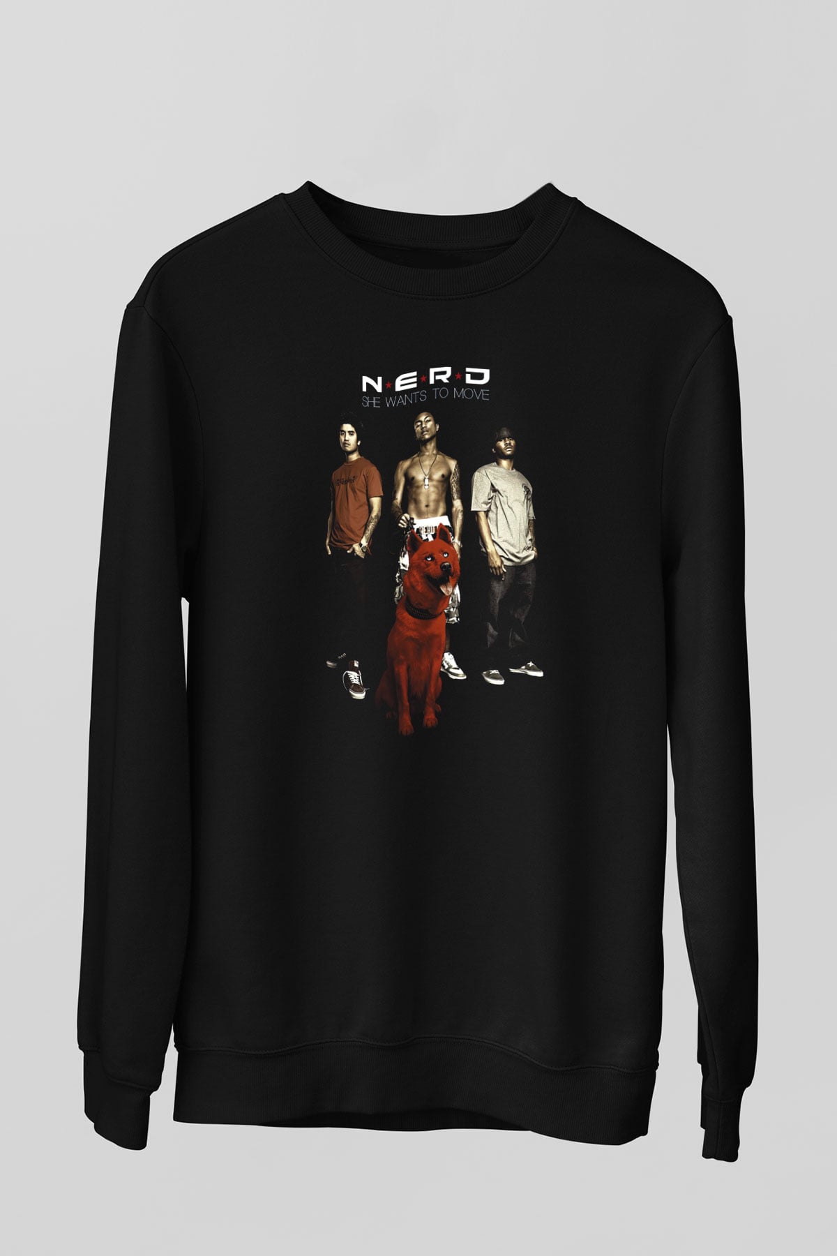 N.E.R.D Siyah Unisex Sweatshirt