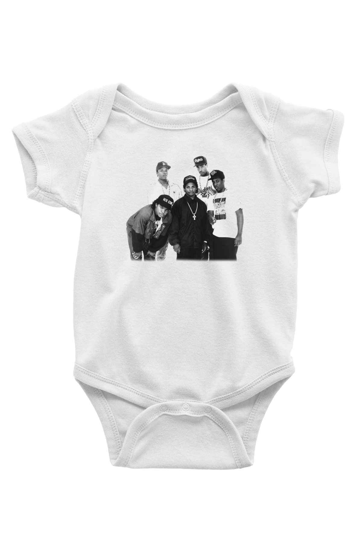 N.W.A Baskılı Beyaz Unisex Bebek Body - Zıbın