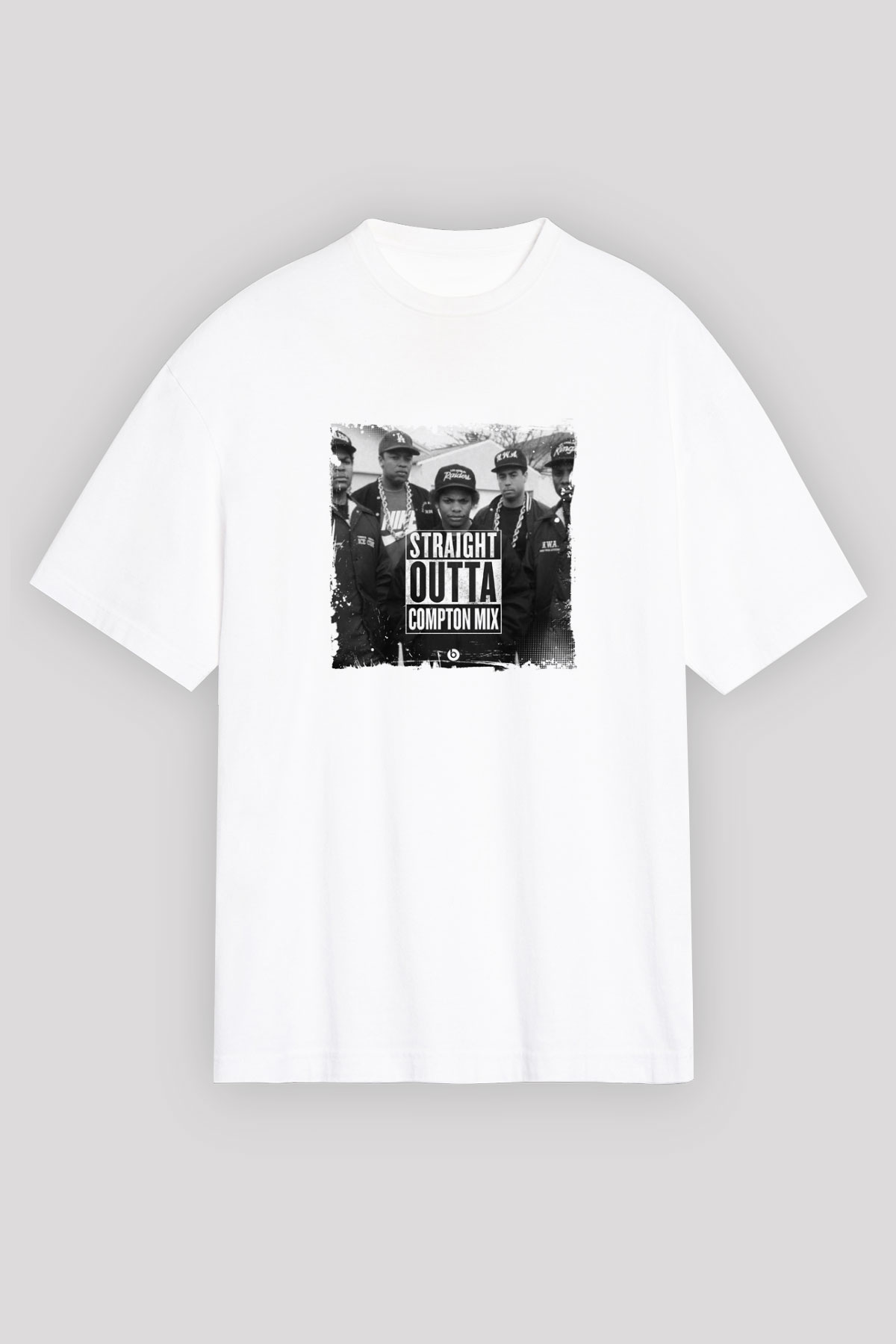 N.W.A Baskılı Unisex Beyaz Tişört