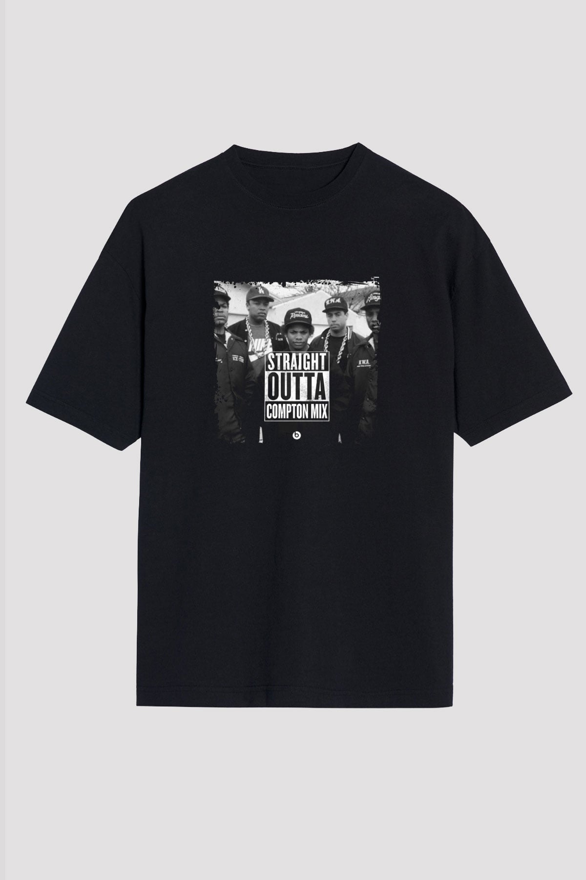 N.W.A Baskılı Unisex Oversize Siyah Tişört
