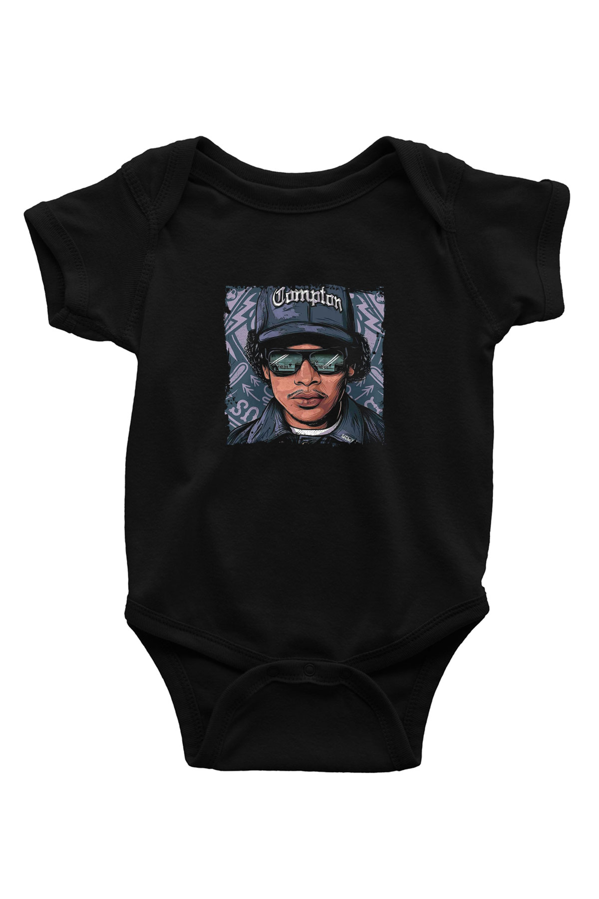 N.W.A Baskılı Unisex Siyah Bebek Body - Zıbın