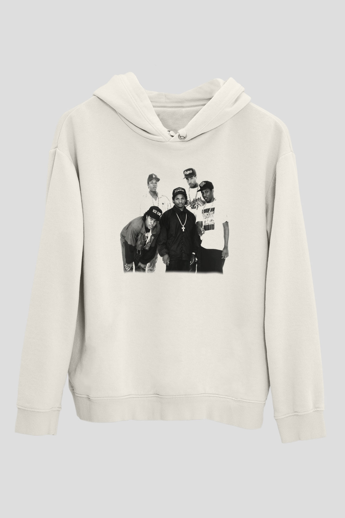 N.W.A Beyaz Unisex Kapşonlu Sweatshirt