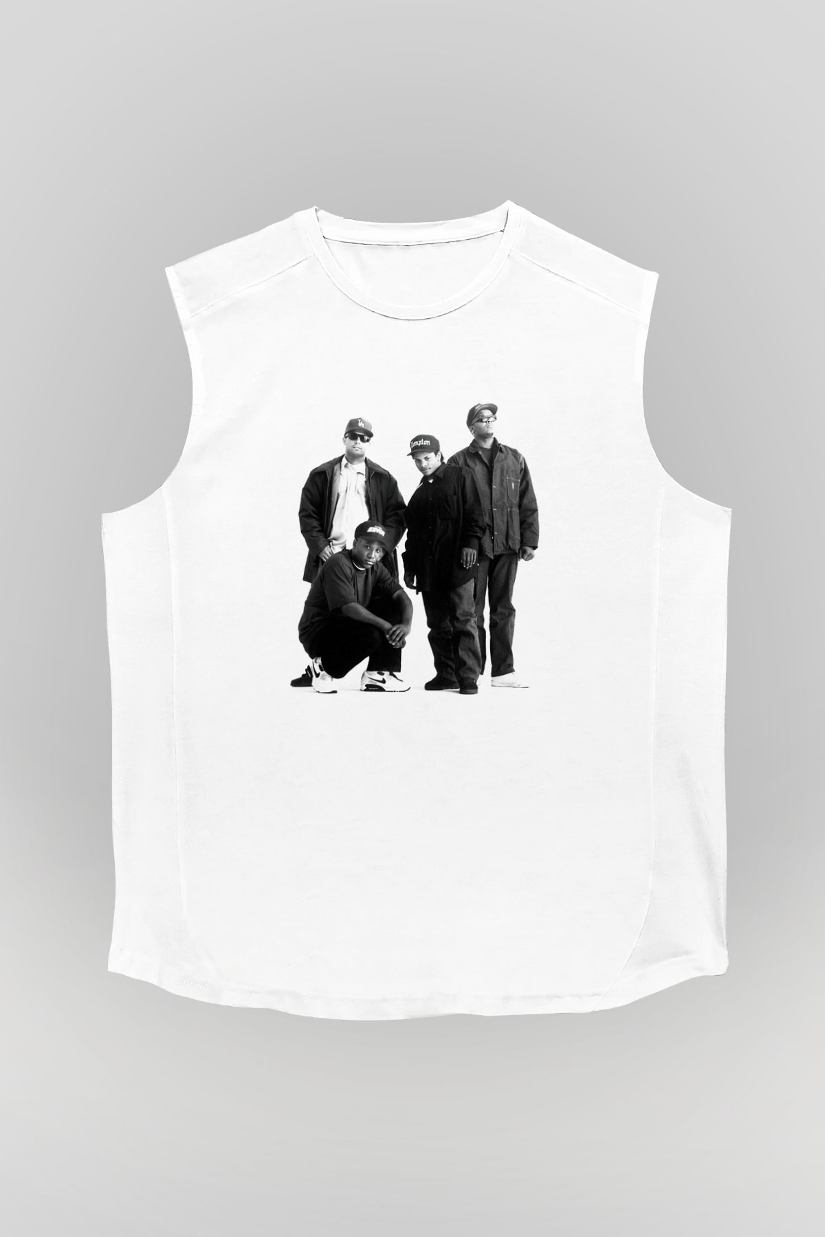 N.W.A Beyaz Unisex Kolsuz Tişört