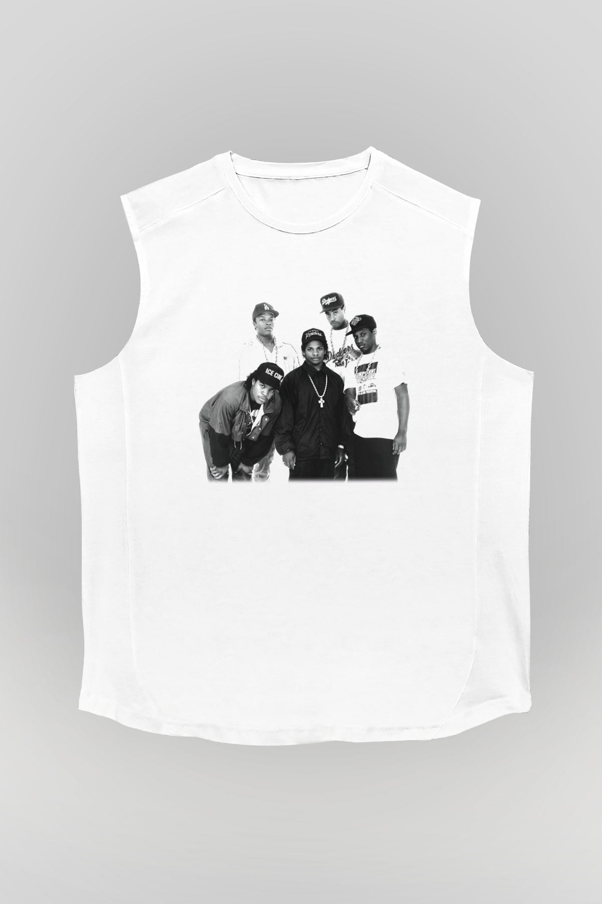 N.W.A Beyaz Unisex Kolsuz Tişört