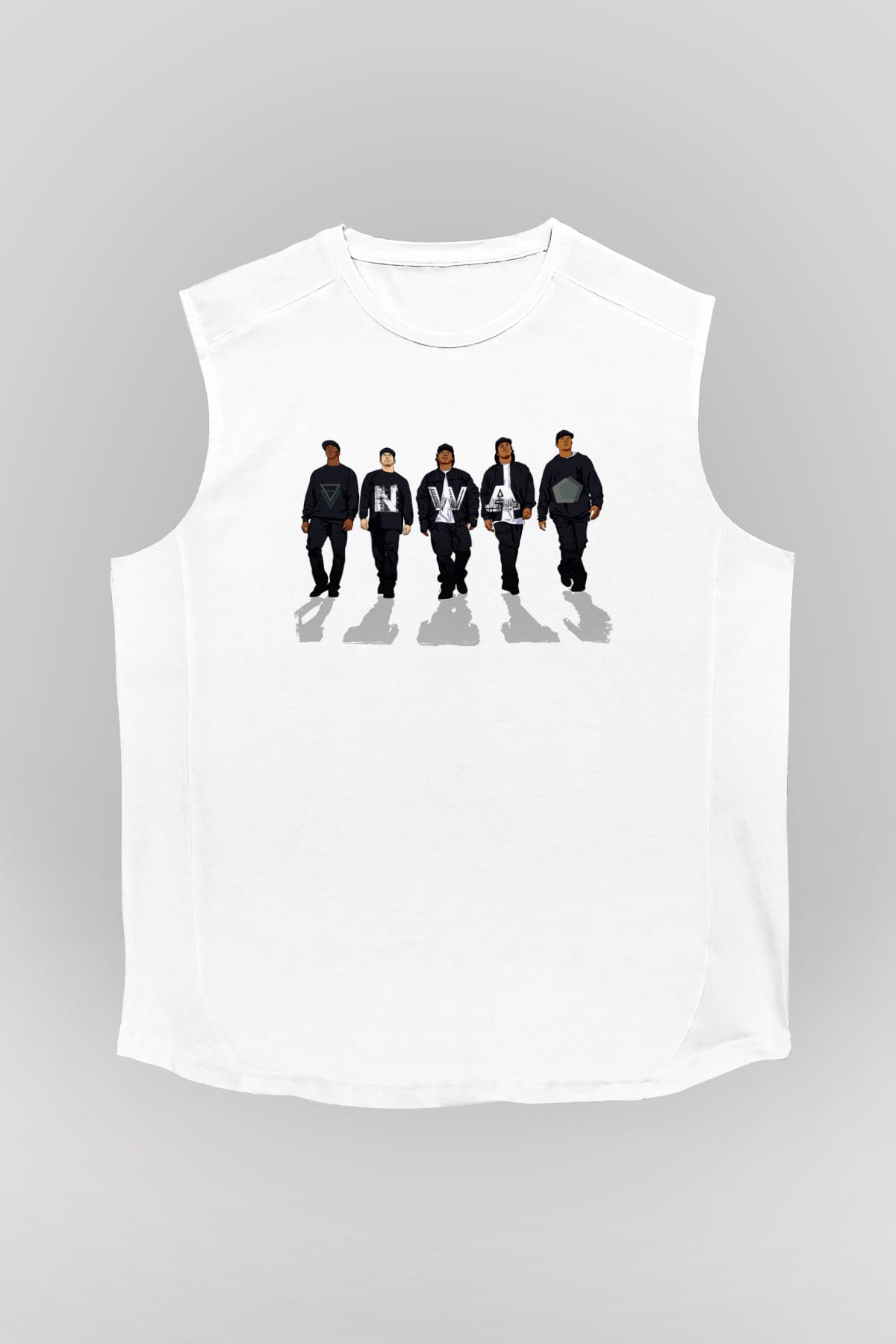N.W.A Beyaz Unisex Kolsuz Tişört