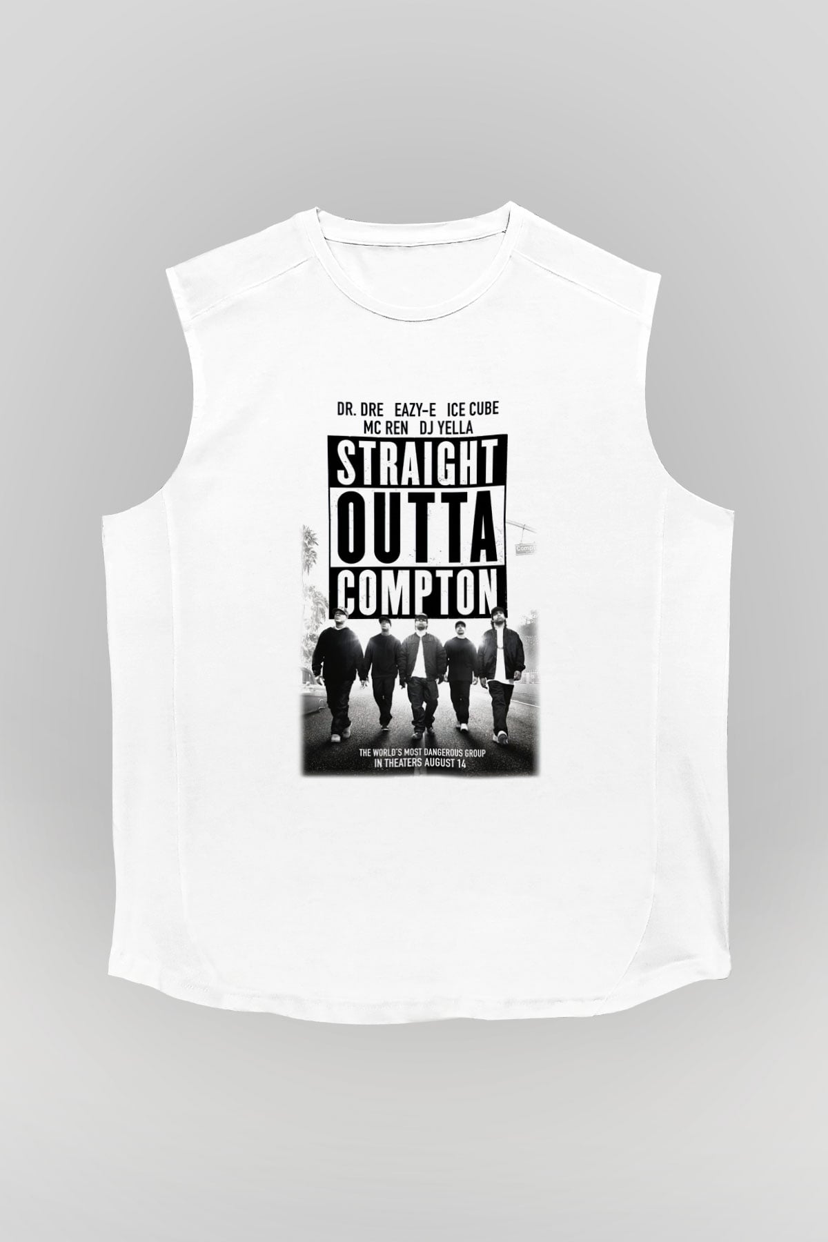 N.W.A Beyaz Unisex Kolsuz Tişört