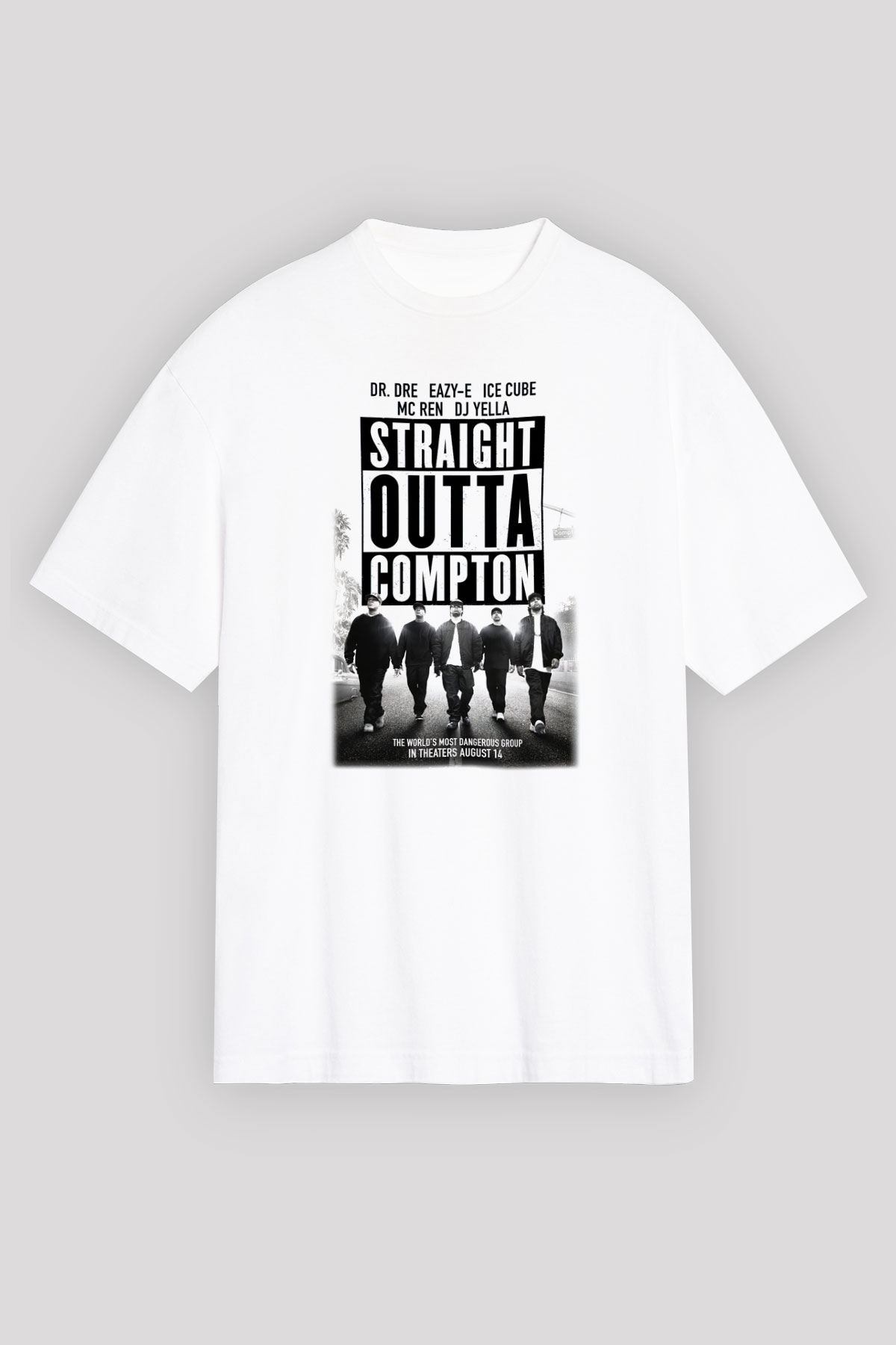 N.W.A Beyaz Unisex Oversize Tişört T-Shirt