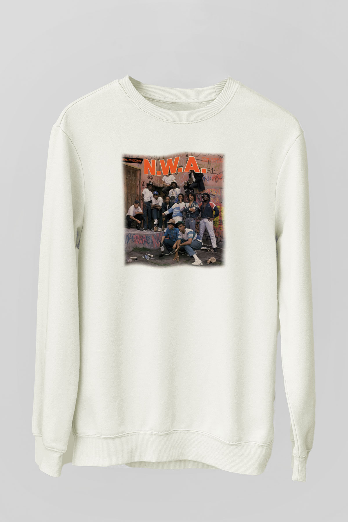 N.W.A Beyaz Unisex Sweatshirt