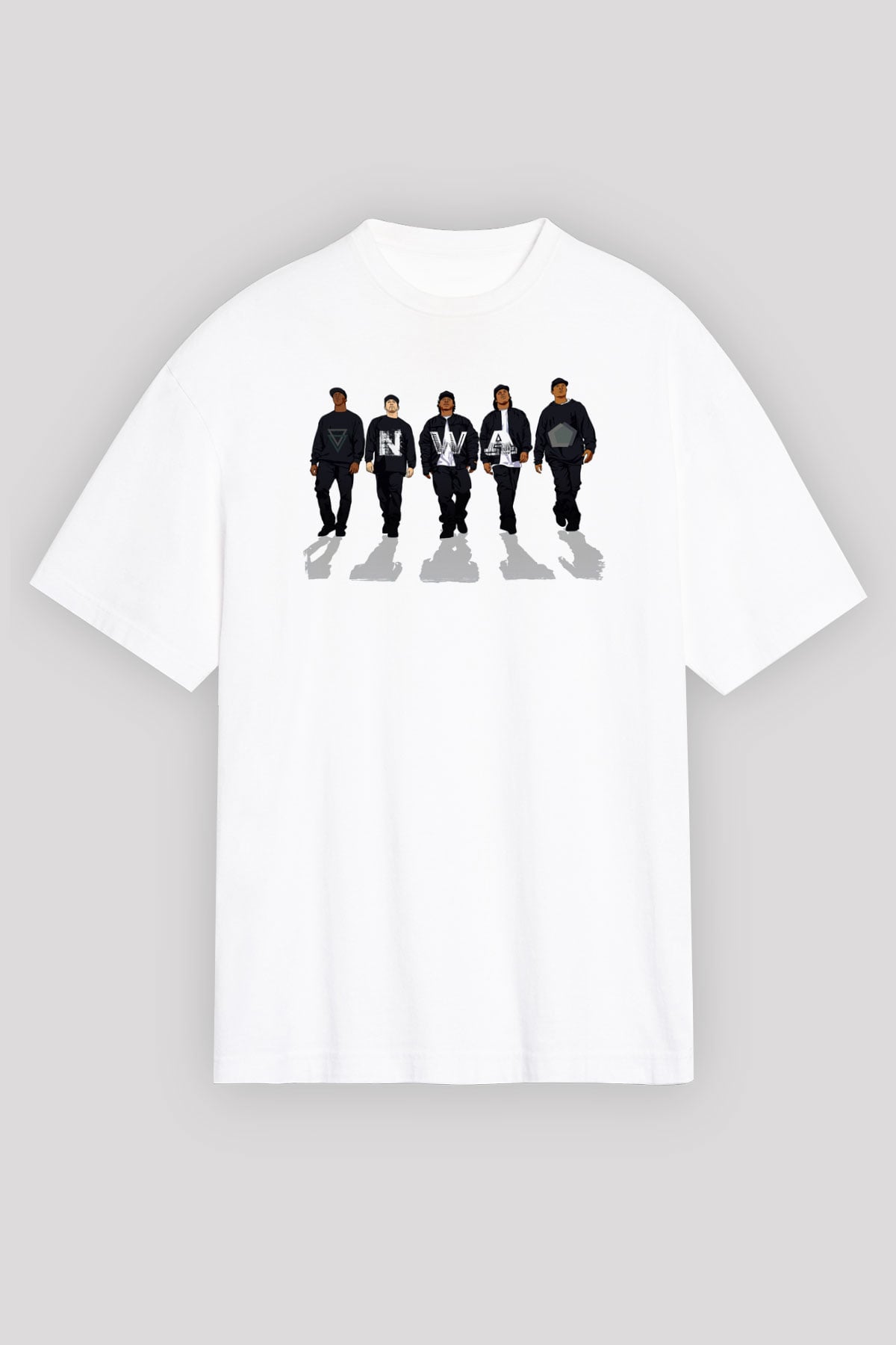 N.W.A Beyaz Unisex Tişört T-Shirt - TişörtFabrikası