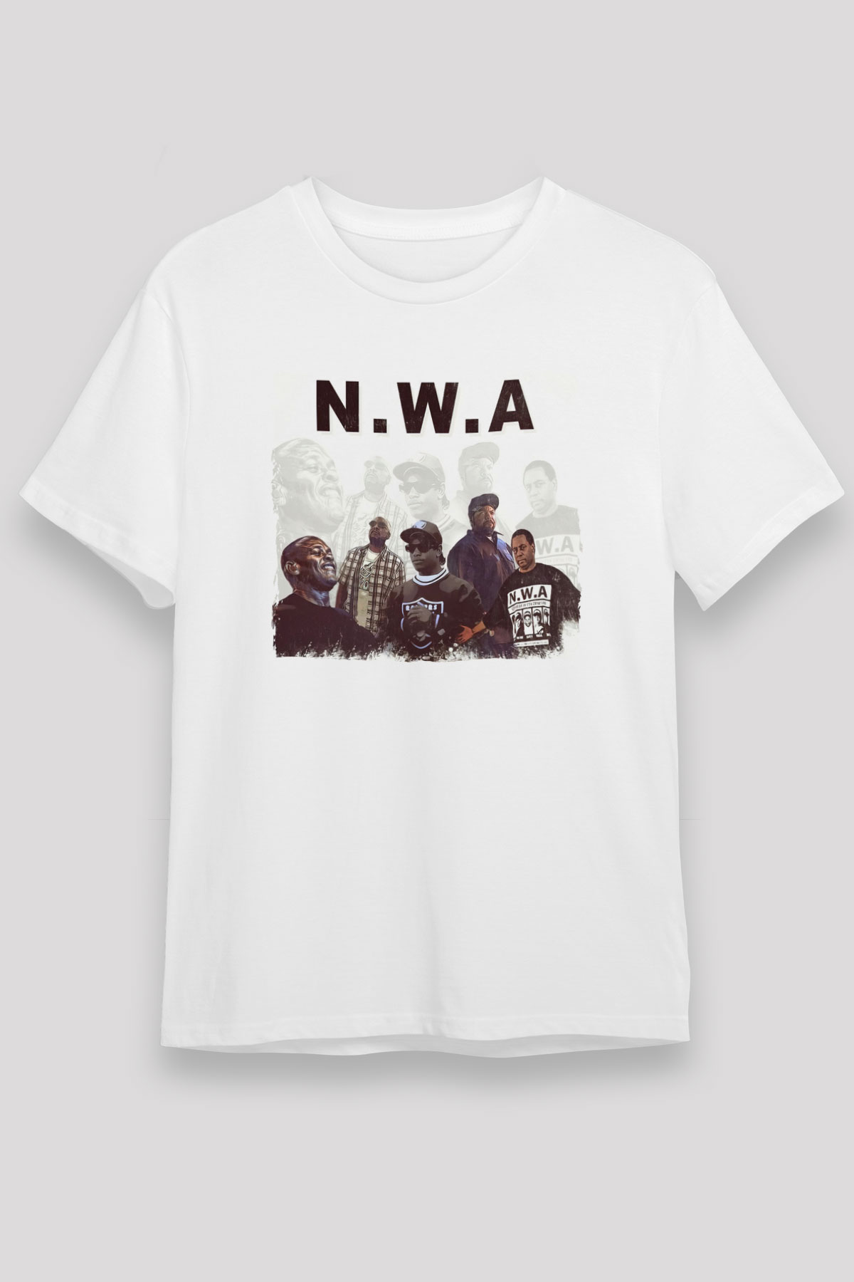 N.W.A Beyaz Unisex Tişört T-Shirt - TişörtFabrikası