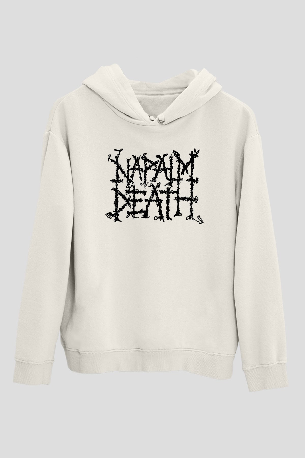 Napalm Death Beyaz Unisex Kapşonlu Sweatshirt