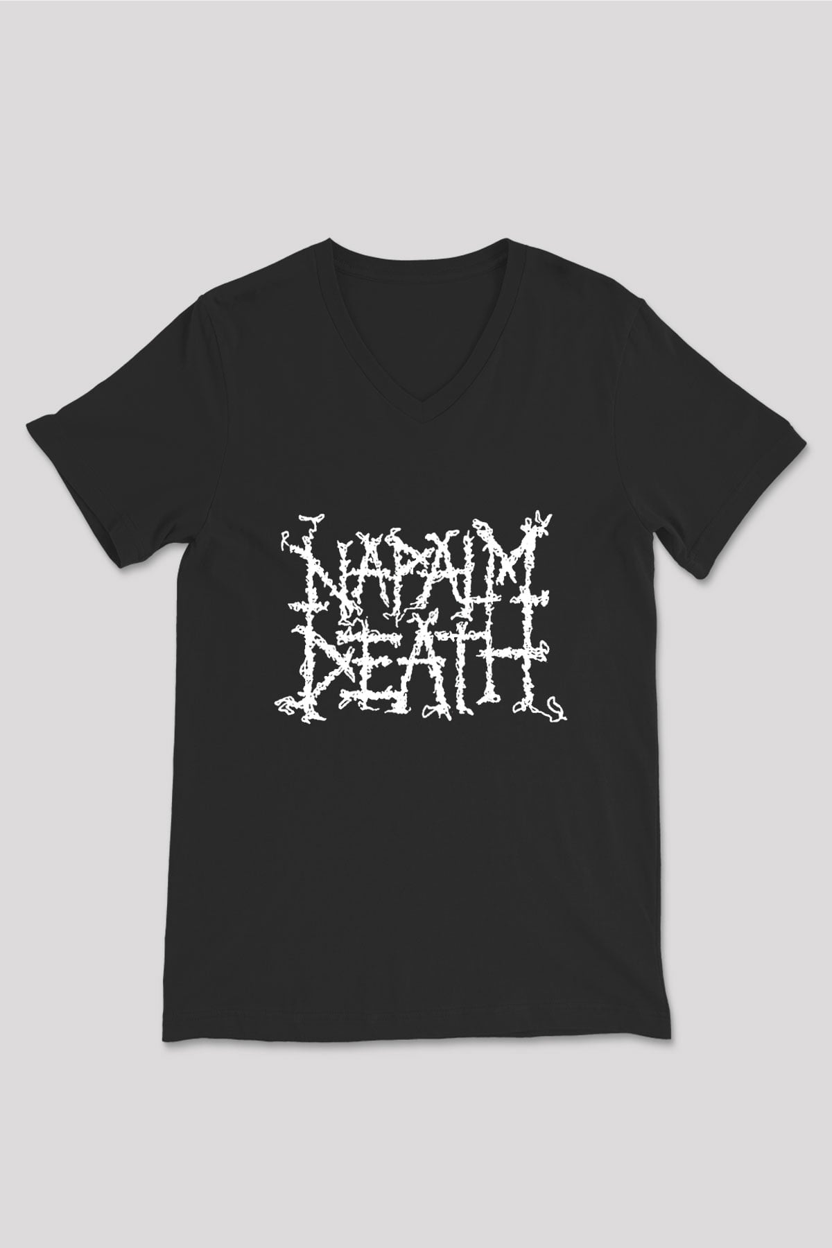 Napalm Death Siyah Unisex V Yaka Tişört T-Shirt