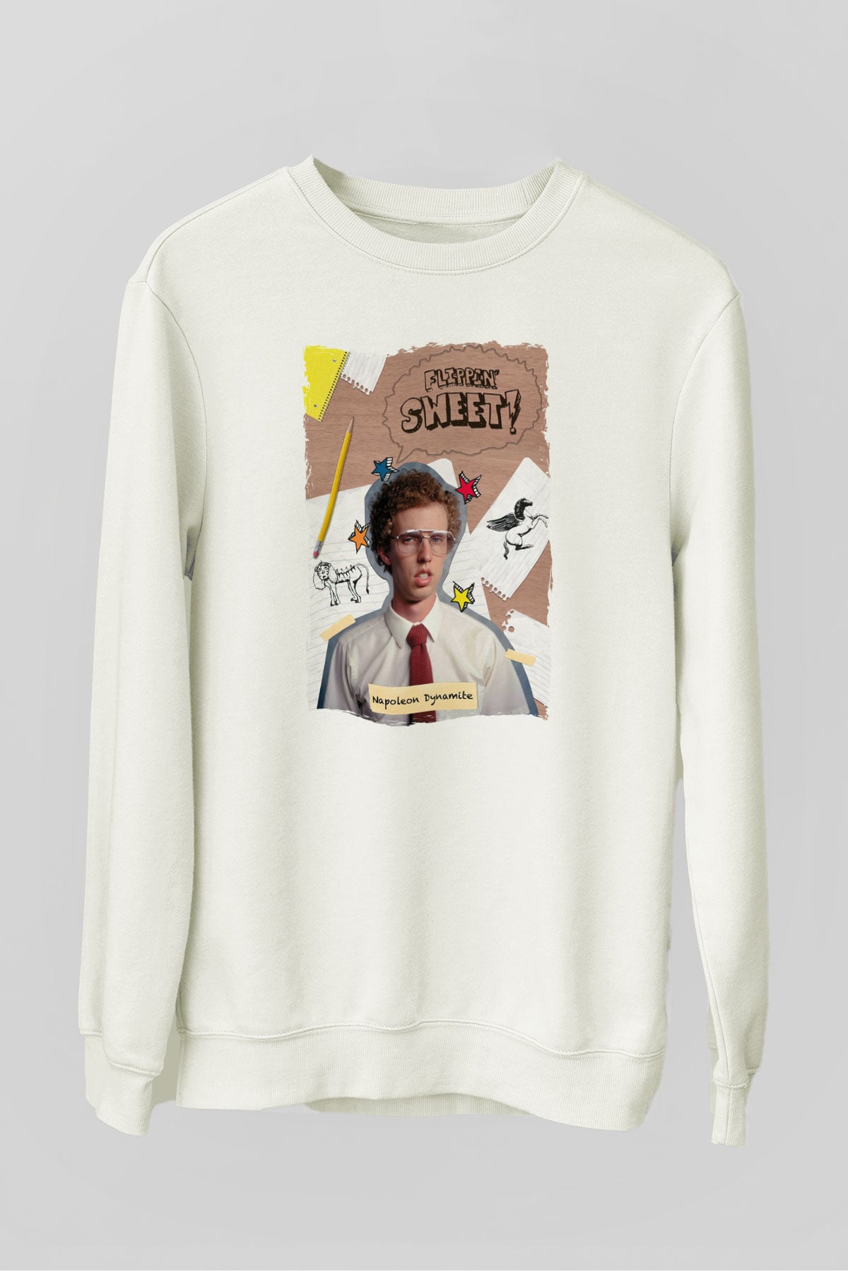 Napoleon Dynamite Beyaz Unisex Sweatshirt