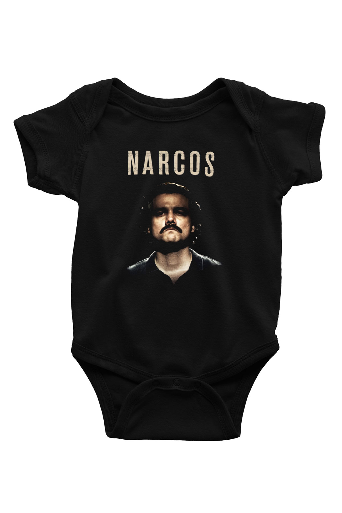 Narcos Pablo Escobar Baskılı Siyah Bebek Body - Zıbın
