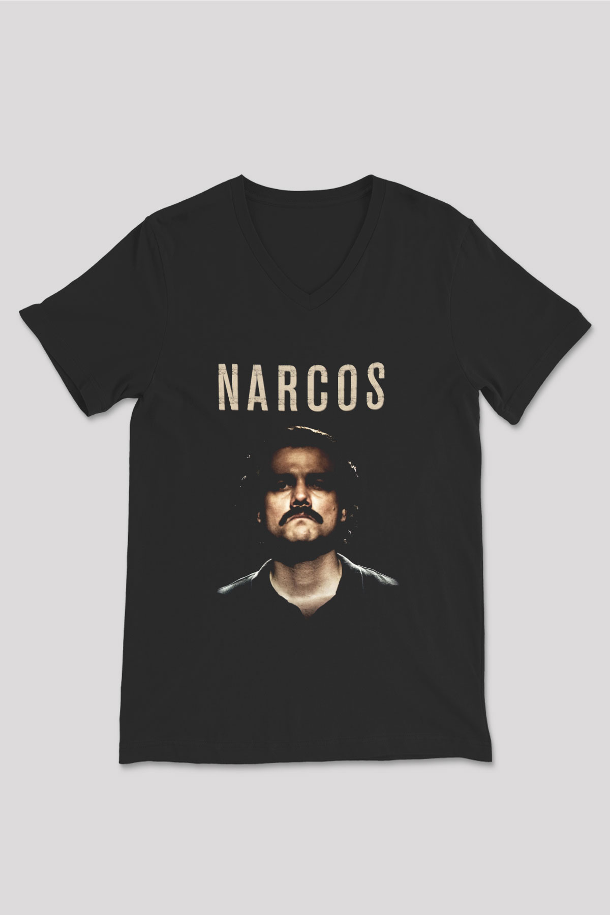 Narcos Pablo Escobar Siyah Unisex V Yaka Tişört T-Shirt