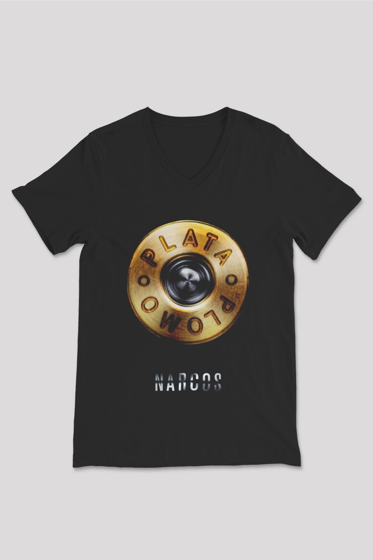 Narcos Pablo Escobar Siyah Unisex V Yaka Tişört T-Shirt