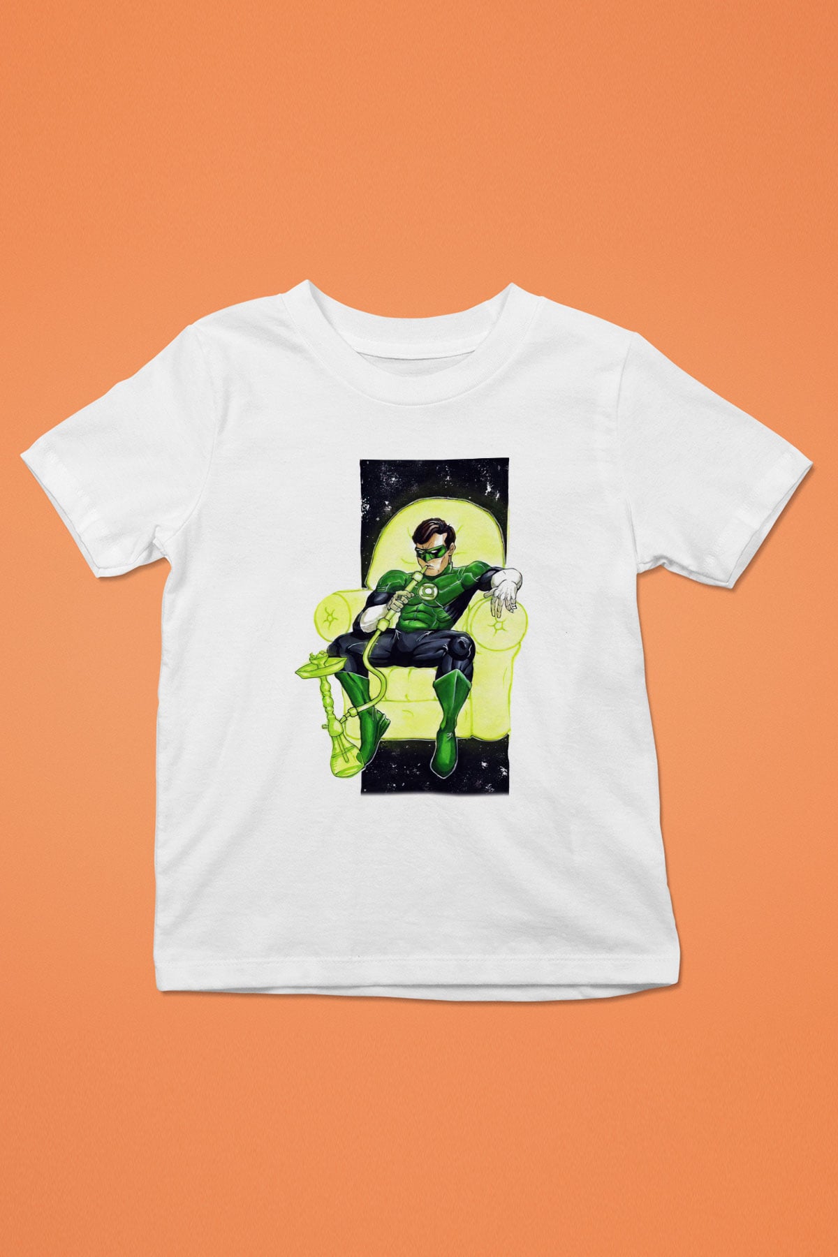 Nargile Baskılı Beyaz Unisex Çocuk Tişört