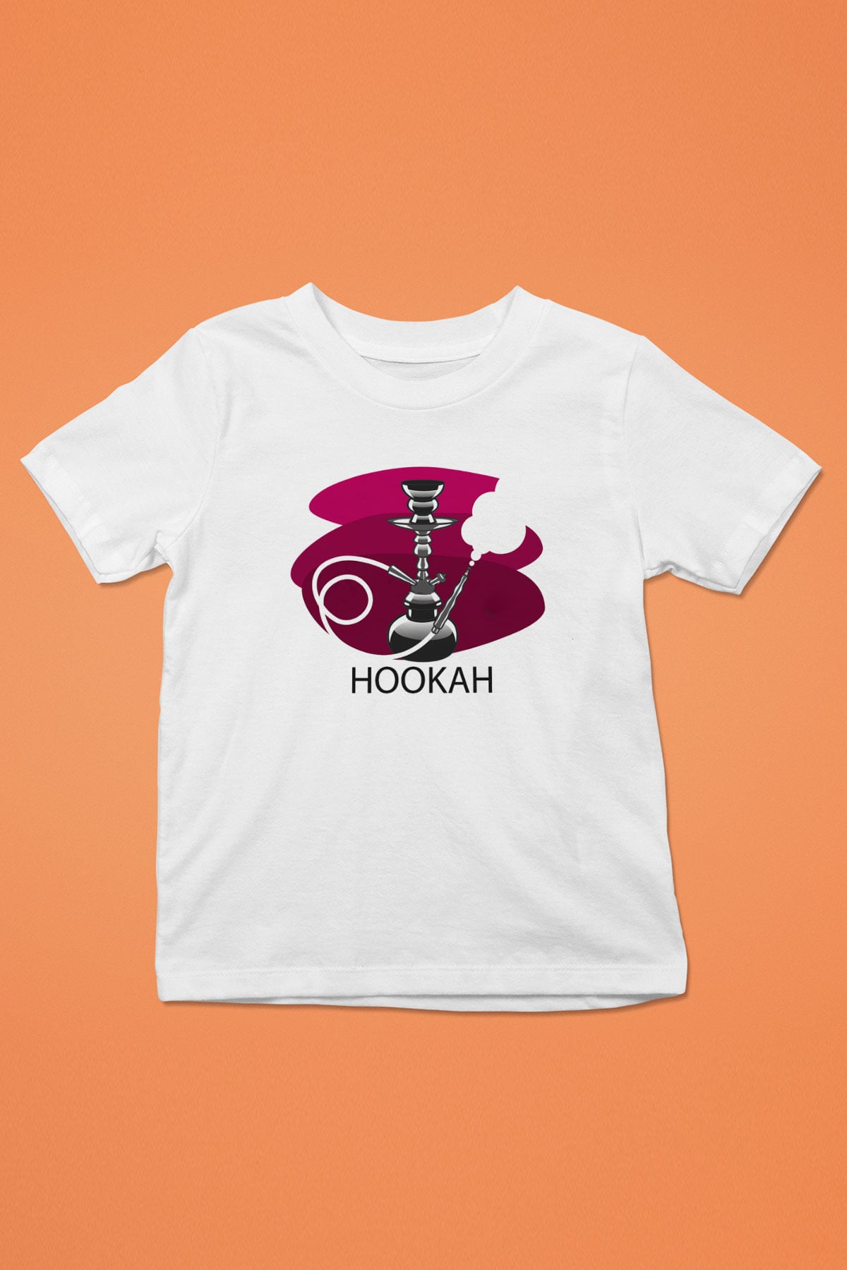 Nargile Baskılı Beyaz Unisex Çocuk Tişört