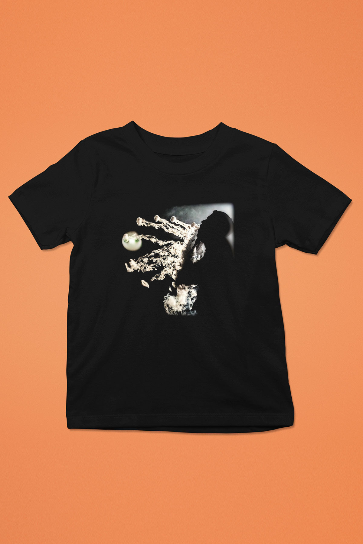 Nargile Baskılı Siyah Unisex Çocuk Tişört