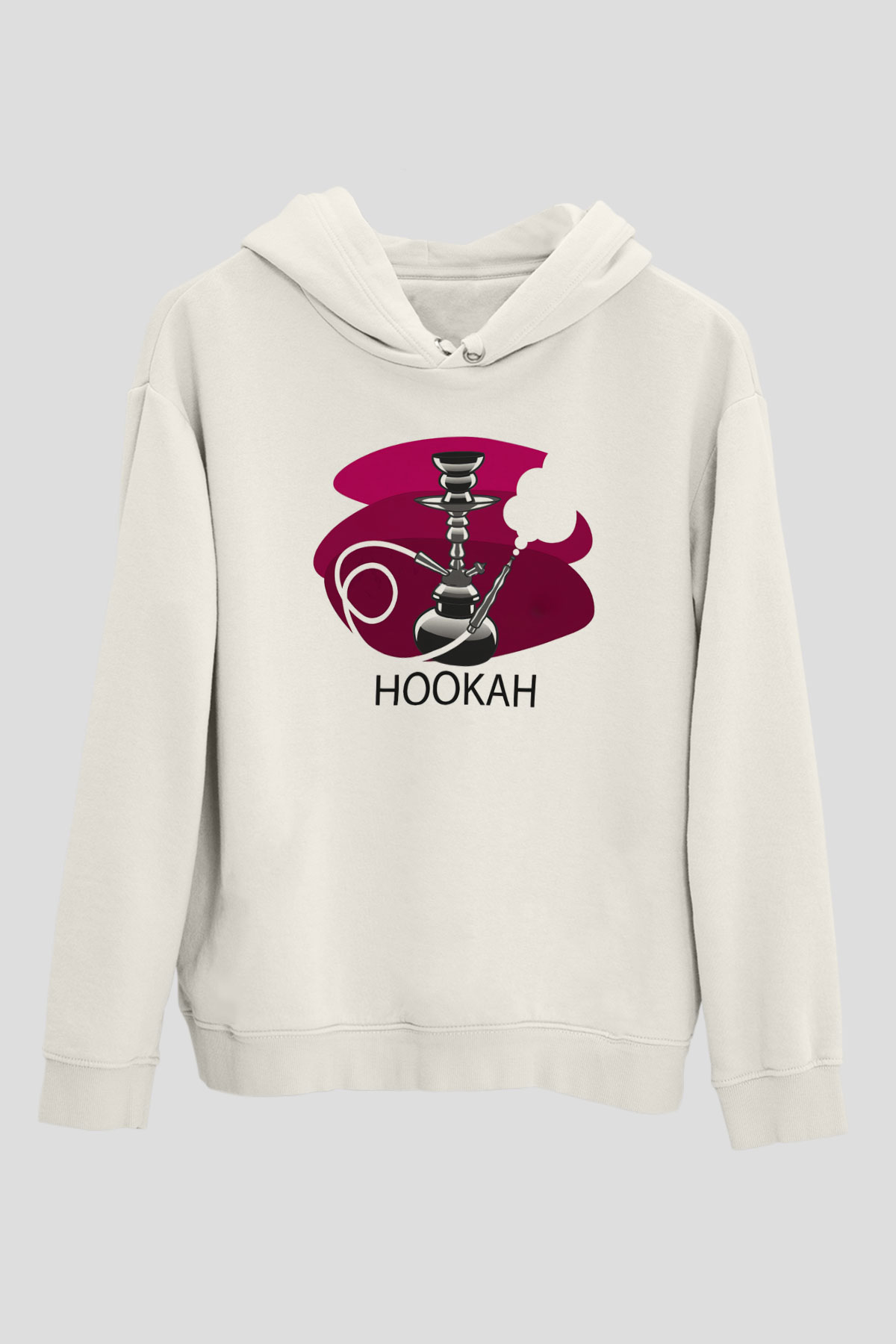 Nargile Beyaz Unisex Hoodie