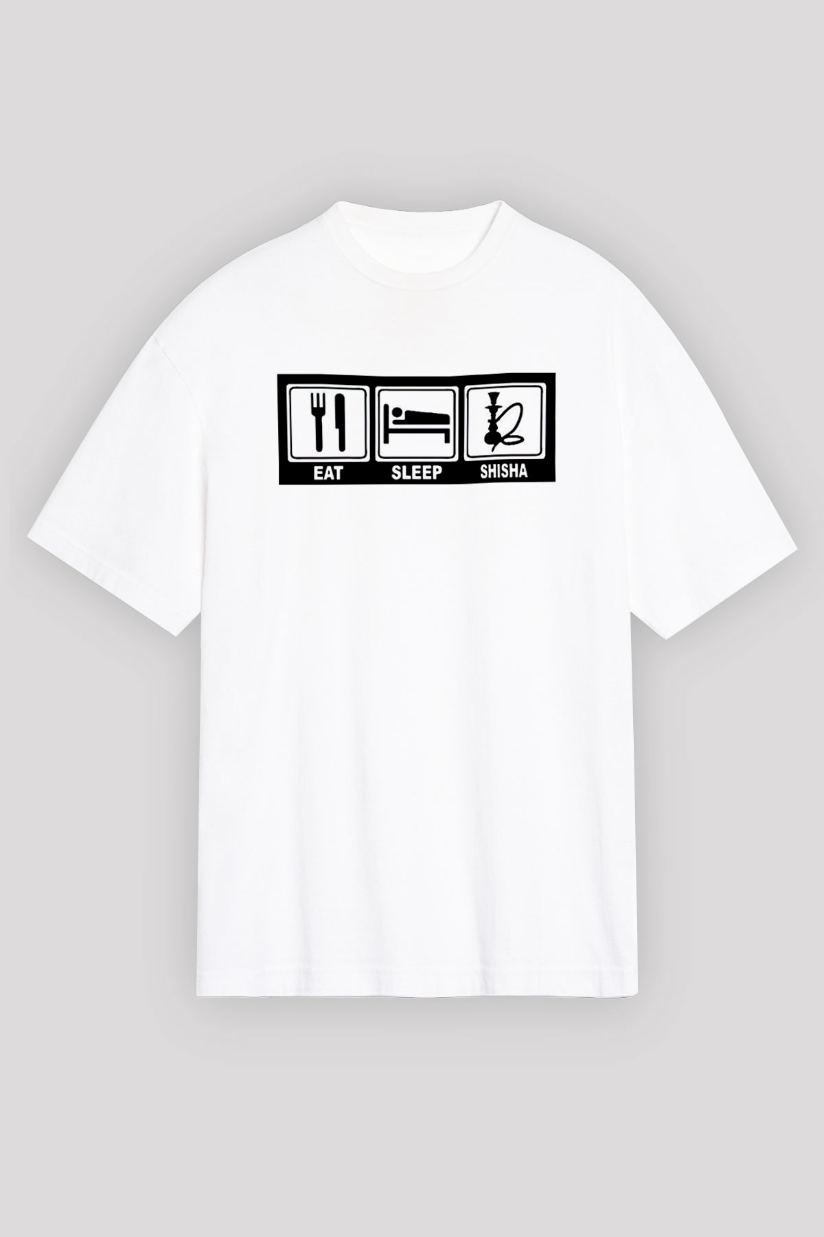 Nargile Beyaz Unisex Oversize Tişört T-Shirt