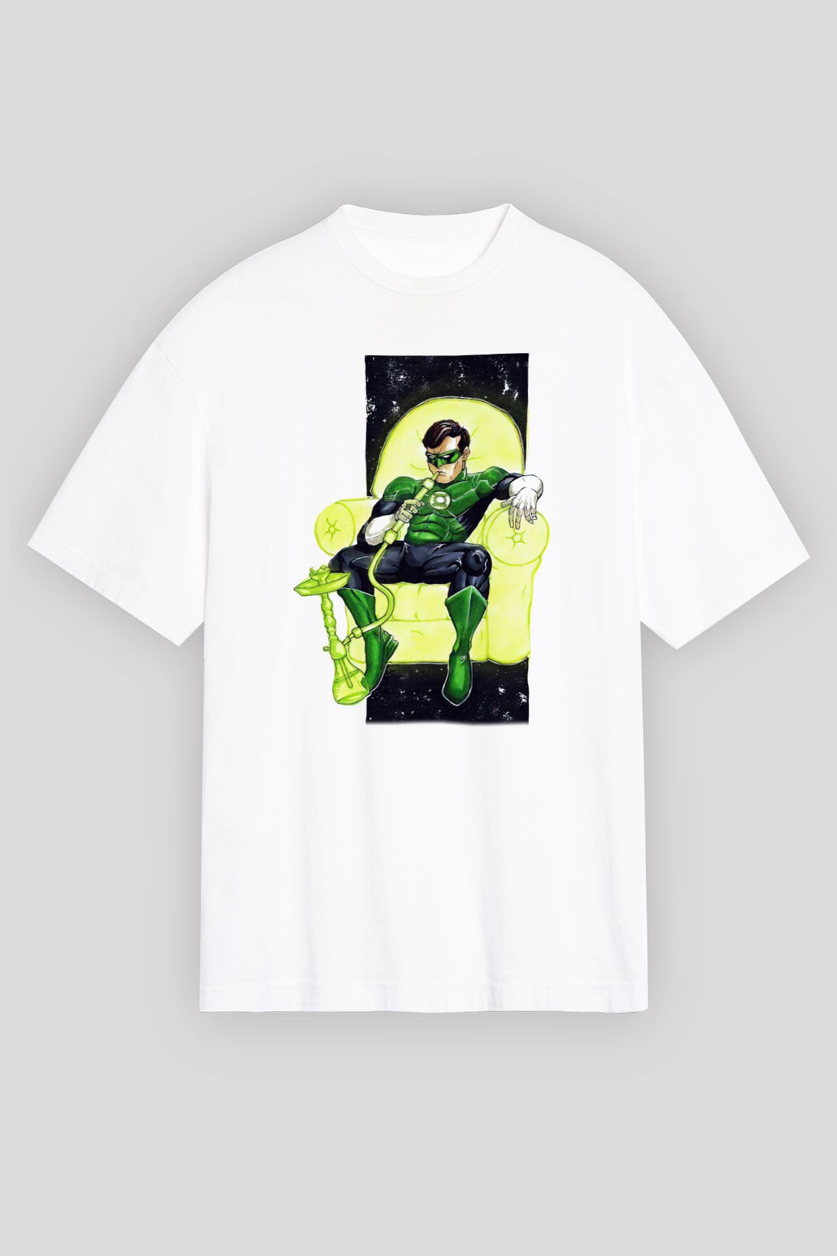 Nargile Beyaz Unisex Oversize Tişört T-Shirt